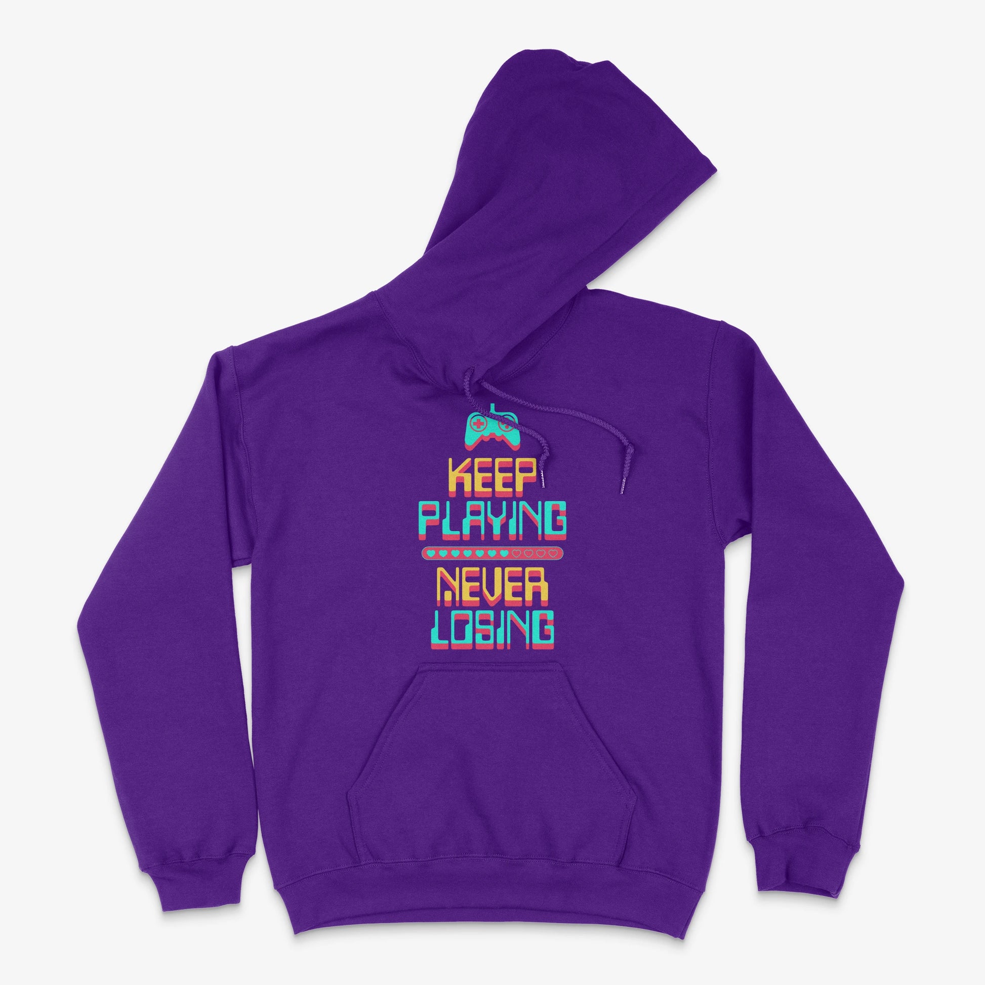 Gamer Hoodie - Keep Playing Never Losing Hoodie in Farbe lila  
