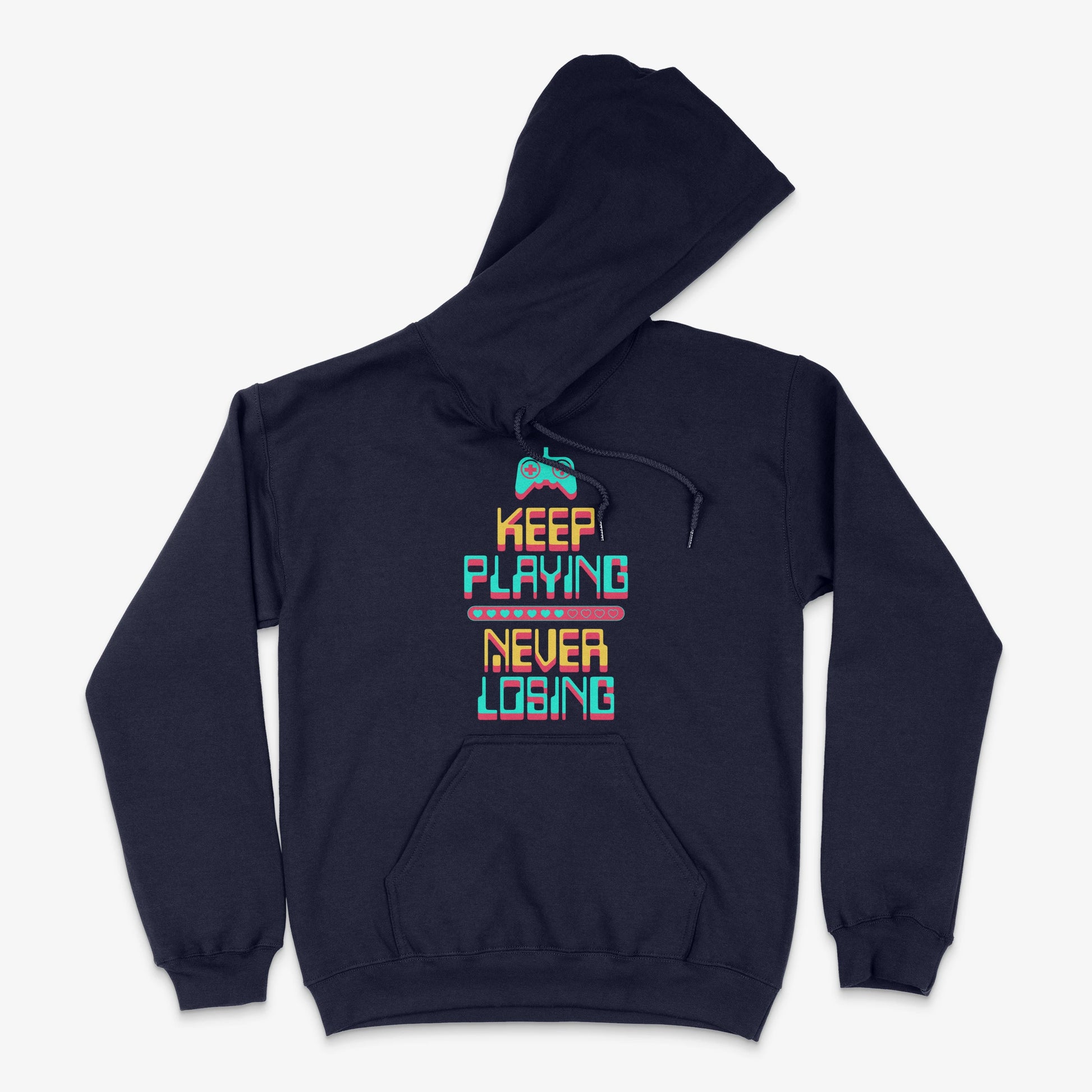 Gamer Hoodie - Keep Playing Never Losing Hoodie in Farbe marine  