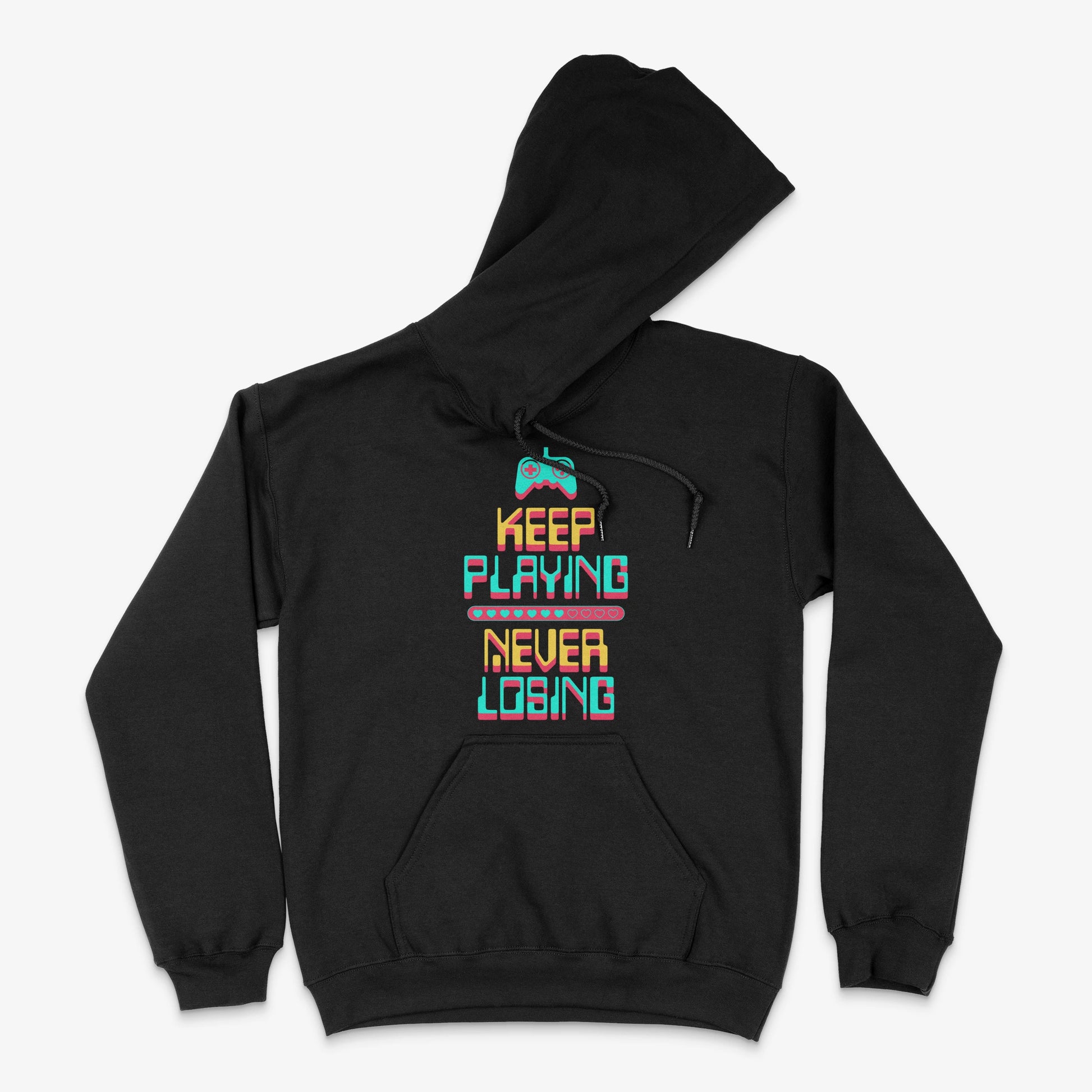 Gamer Hoodie - Keep Playing Never Losing Hoodie in Farbe schwarz  