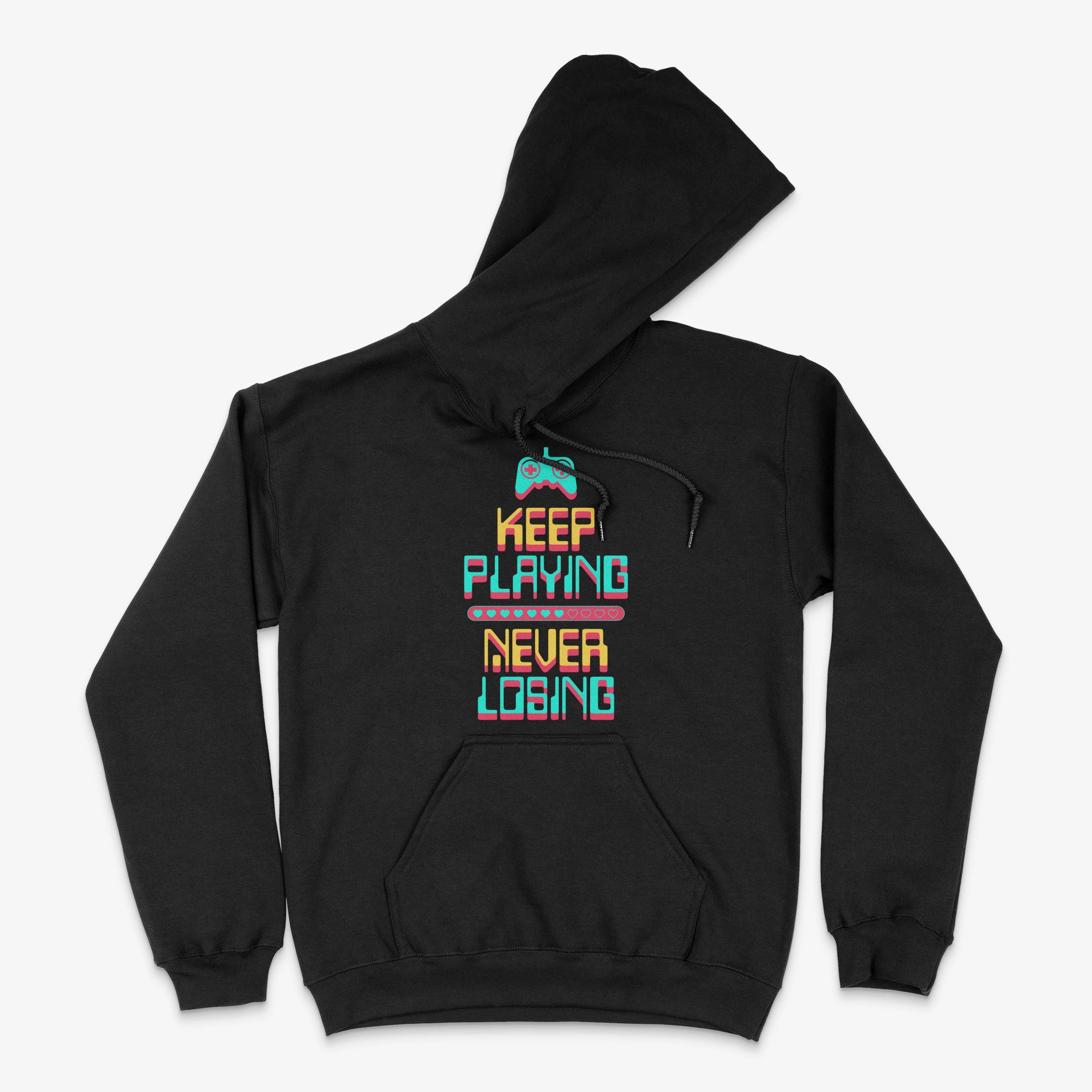 Gamer Hoodie - Keep Playing Never Losing Hoodie in Farbe schwarz  