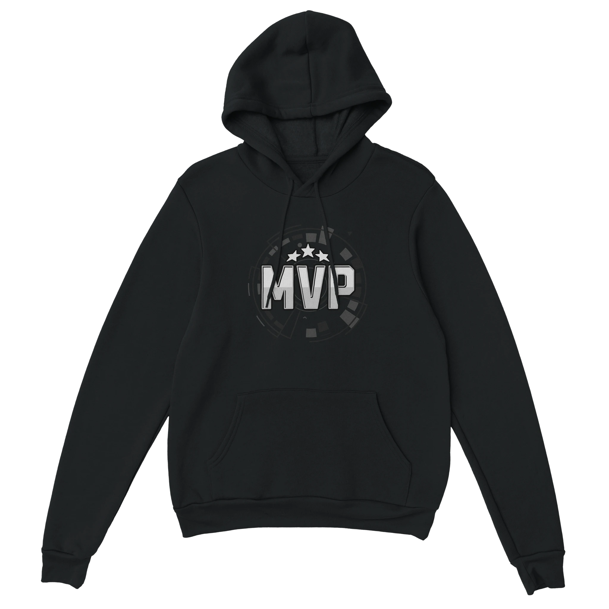 Gamer Hoodie - MVP schwarz – Gaming Hoodie Flatlay mit MVP Print
