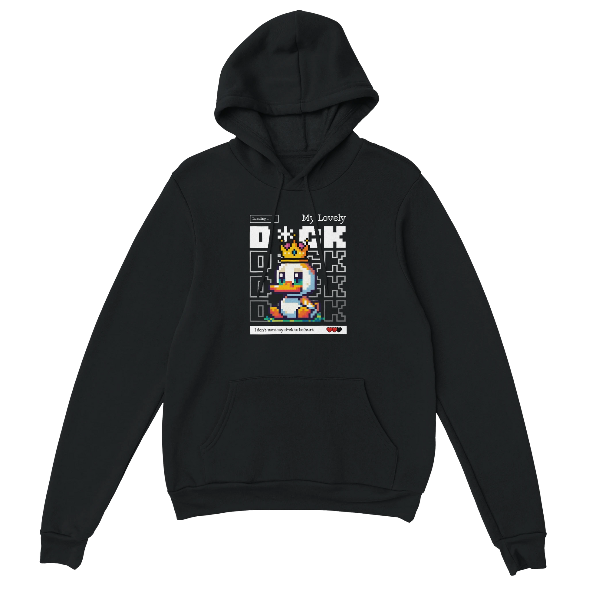 Gamer Hoodie - My Lovely Duck schwarz – Gaming Hoodie Flatlay mit My Lovely Duck Print
