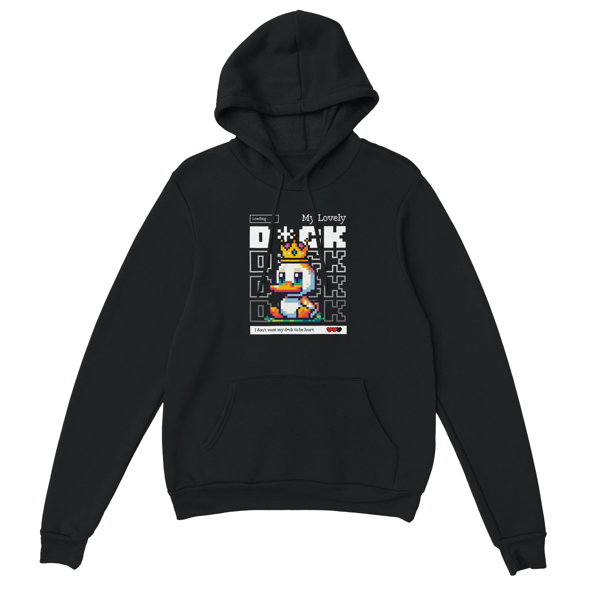 Gamer Hoodie - My Lovely Duck schwarz – Gaming Hoodie Flatlay mit My Lovely Duck Print