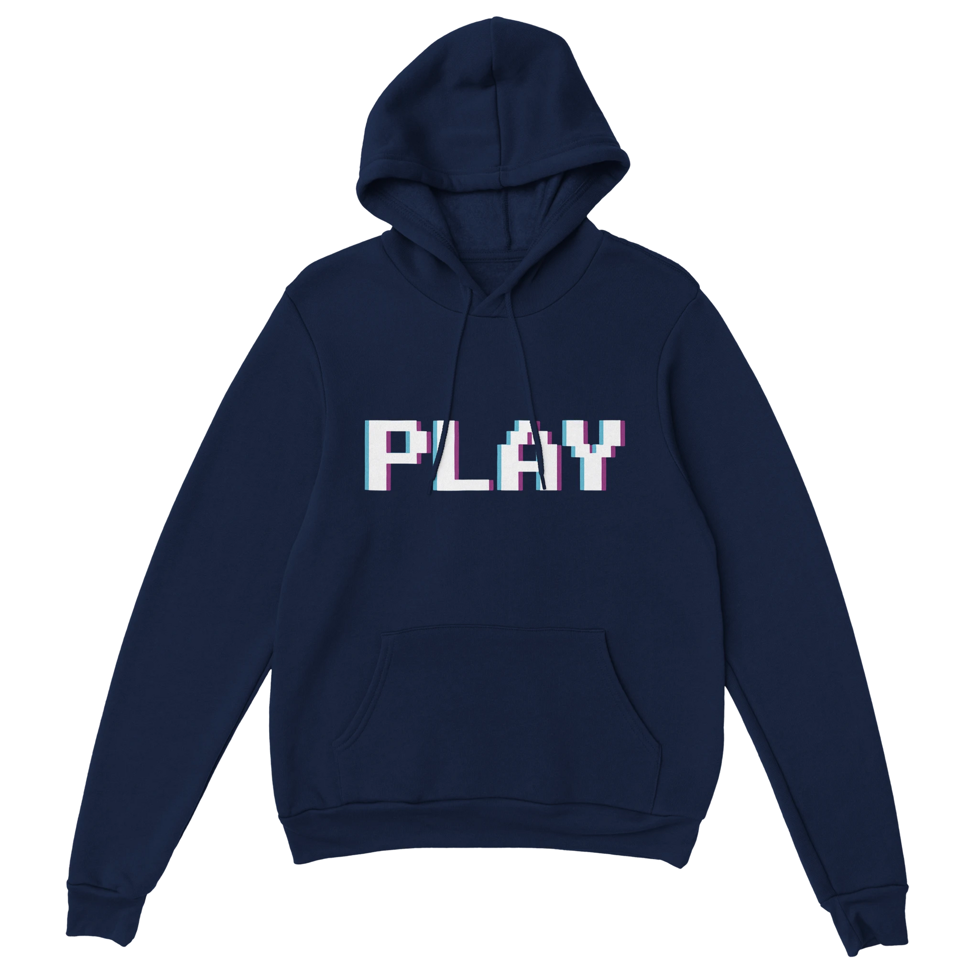 Gamer Hoodie - PLAY marine – Gaming Hoodie Flatlay mit PLAY Print