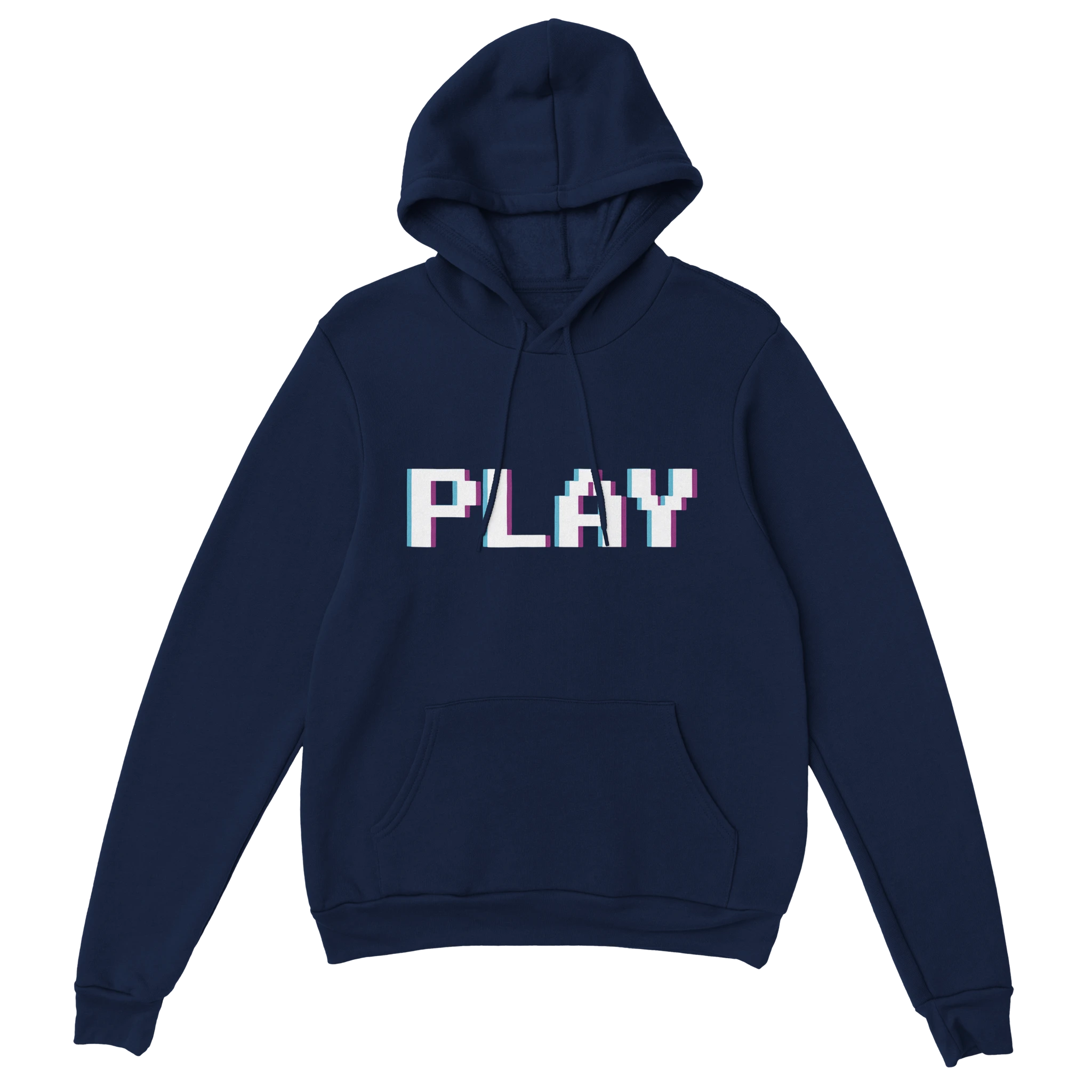 Gamer Hoodie - PLAY marine – Gaming Hoodie Flatlay mit PLAY Print