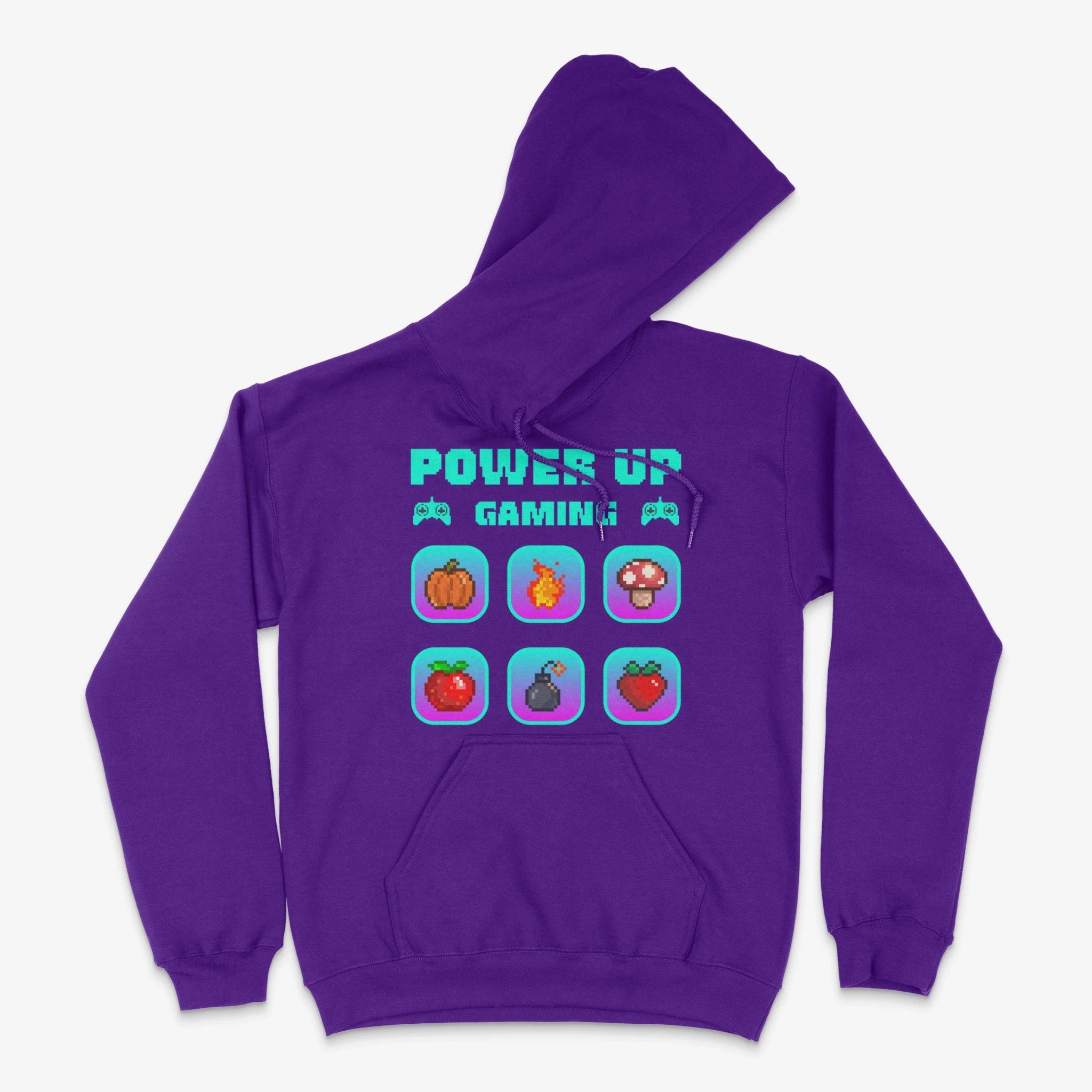 Gamer Hoodie - Power Up Gaming Icons Hoodie in Farbe lila  