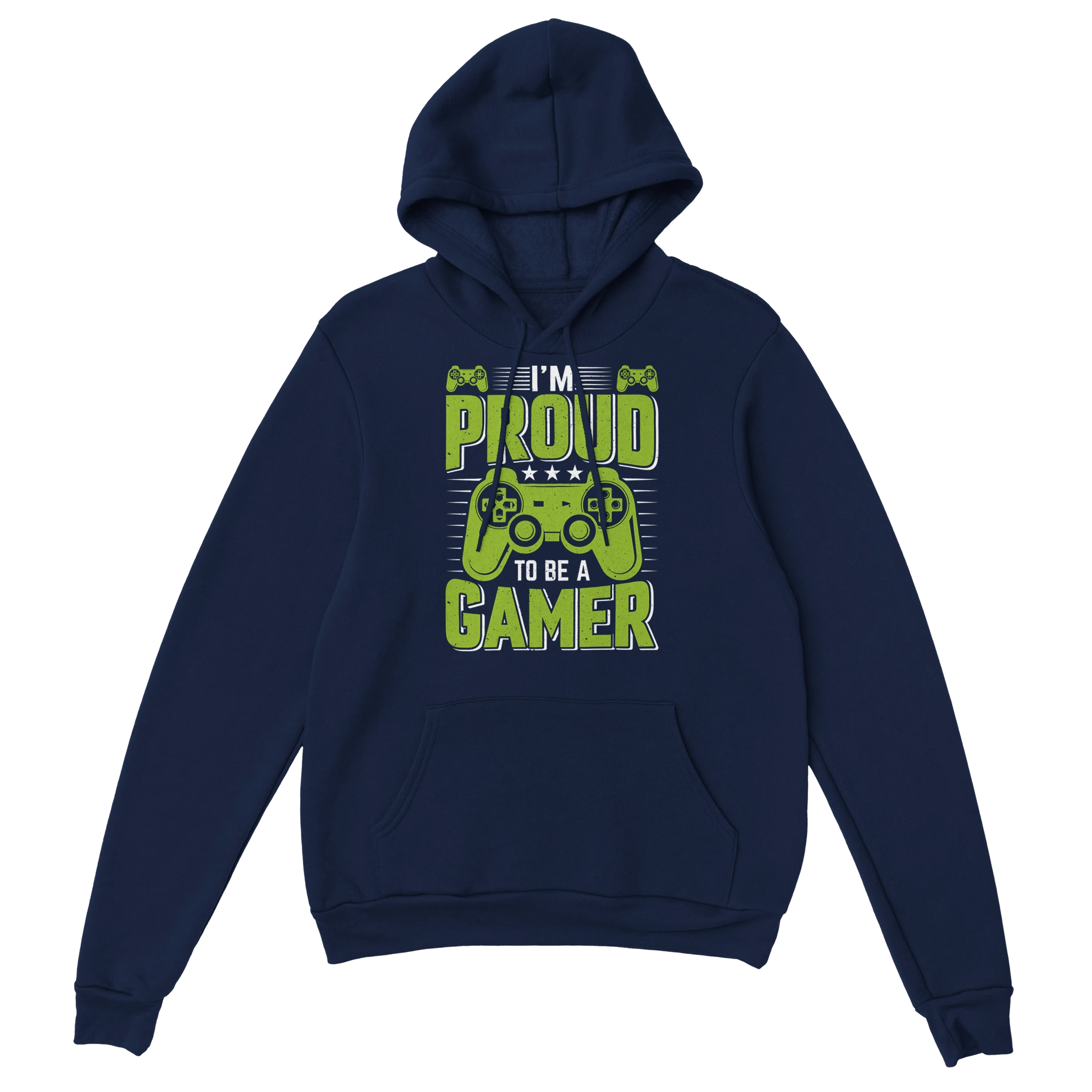 Gamer Hoodie - Proud to Be a Gamer marine – Gaming Hoodie Flatlay mit Proud to Be a Gamer Print