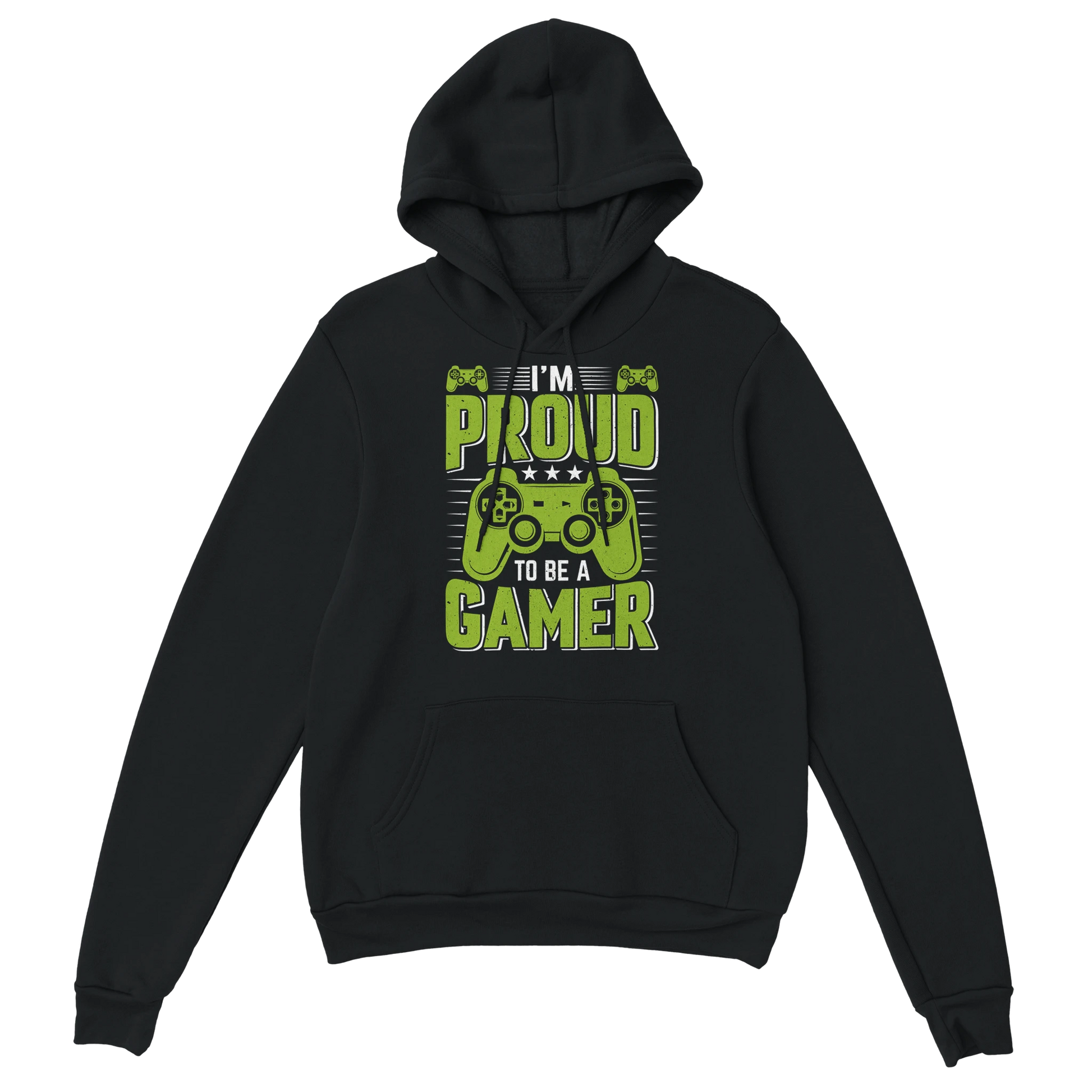 Gamer Hoodie - Proud to Be a Gamer schwarz – Gaming Hoodie Flatlay mit Proud to Be a Gamer Print