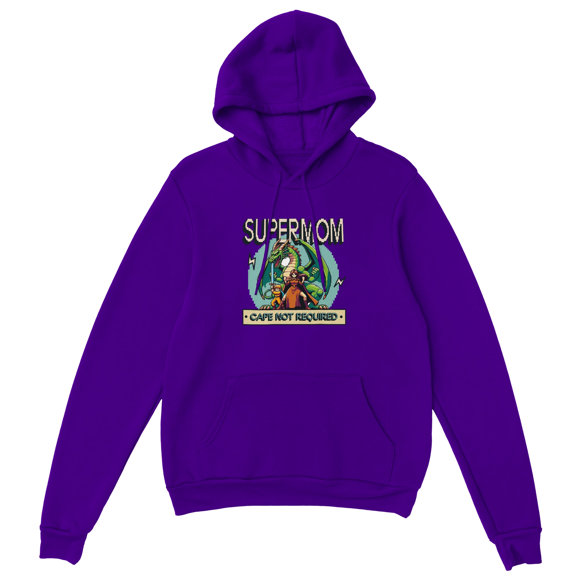 Gamer Hoodie - Super Mom lila – Gaming Hoodie Flatlay mit Super Mom Print
