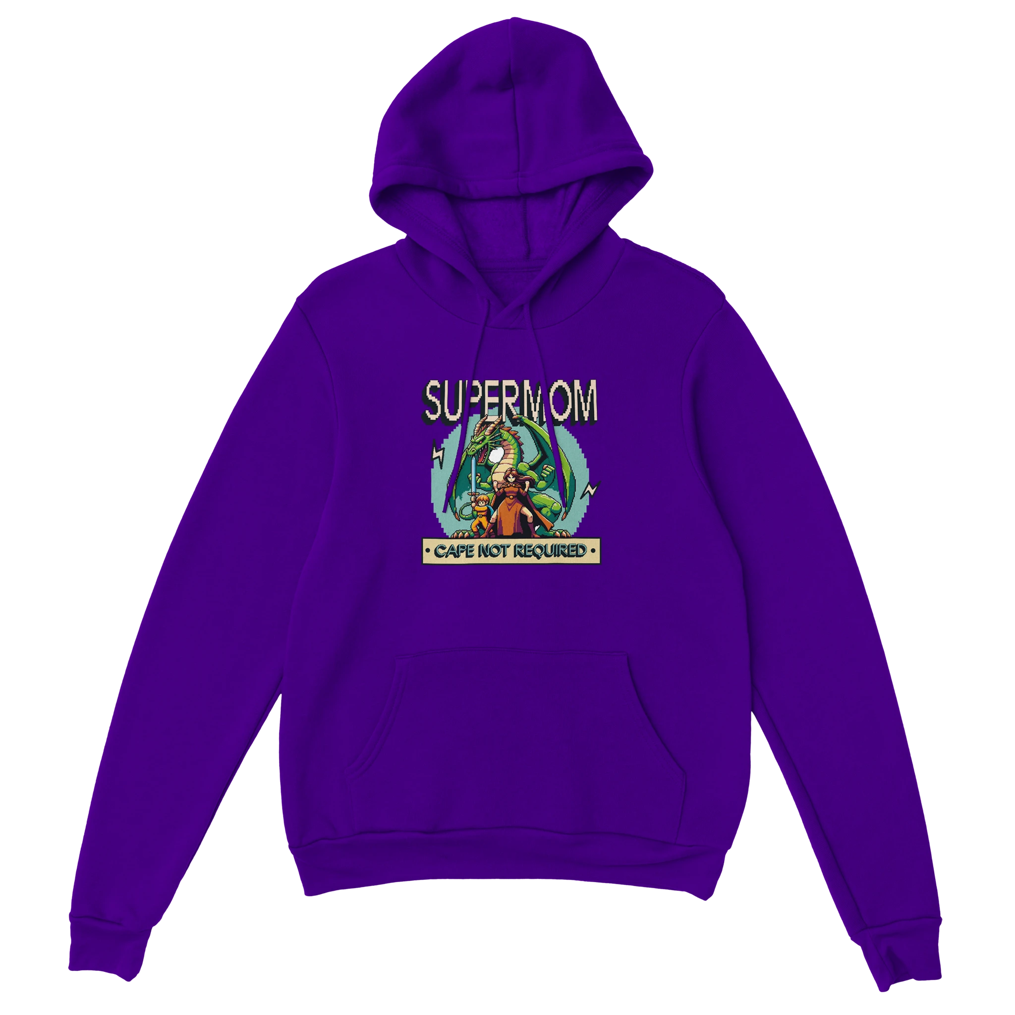 Gamer Hoodie - Super Mom lila – Gaming Hoodie Flatlay mit Super Mom Print