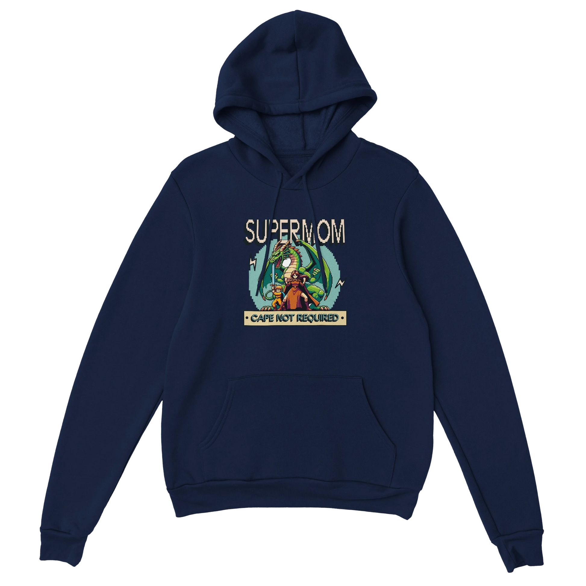 Gamer Hoodie - Super Mom marine – Gaming Hoodie Flatlay mit Super Mom Print