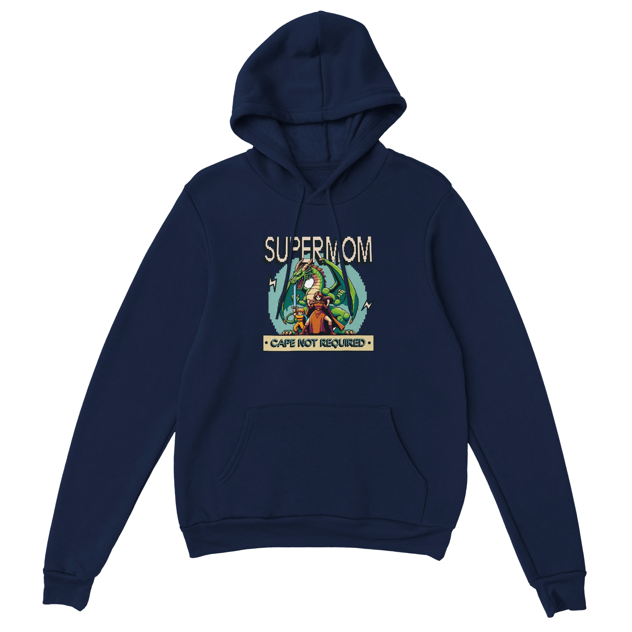 Gamer Hoodie - Super Mom marine – Gaming Hoodie Flatlay mit Super Mom Print