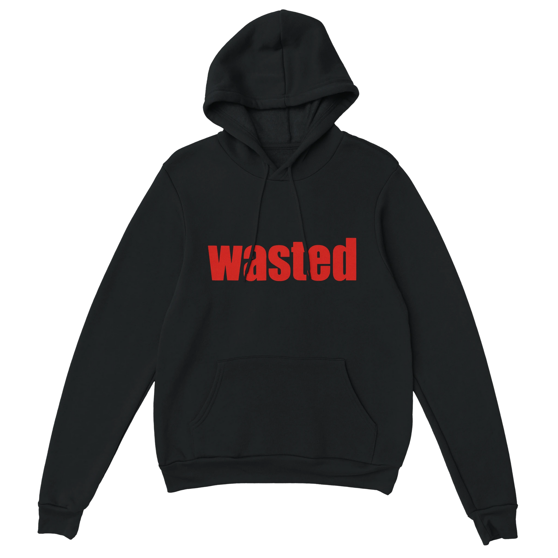 Gamer Hoodie - wasted schwarz – Gaming Hoodie Flatlay mit wasted Print