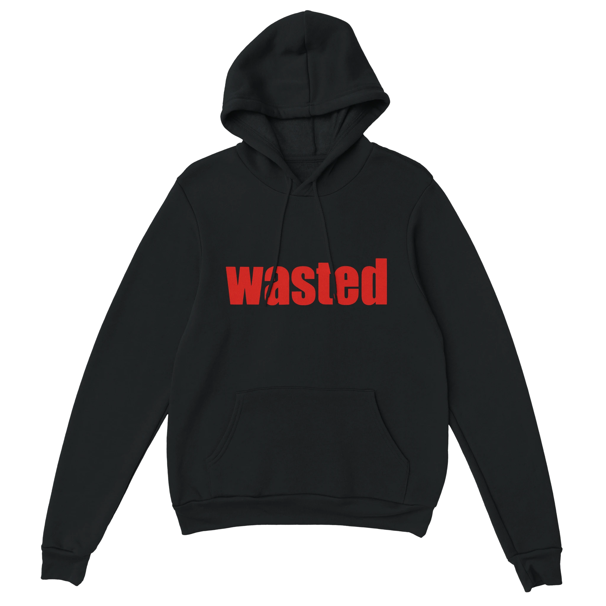 Gamer Hoodie - wasted schwarz – Gaming Hoodie Flatlay mit wasted Print