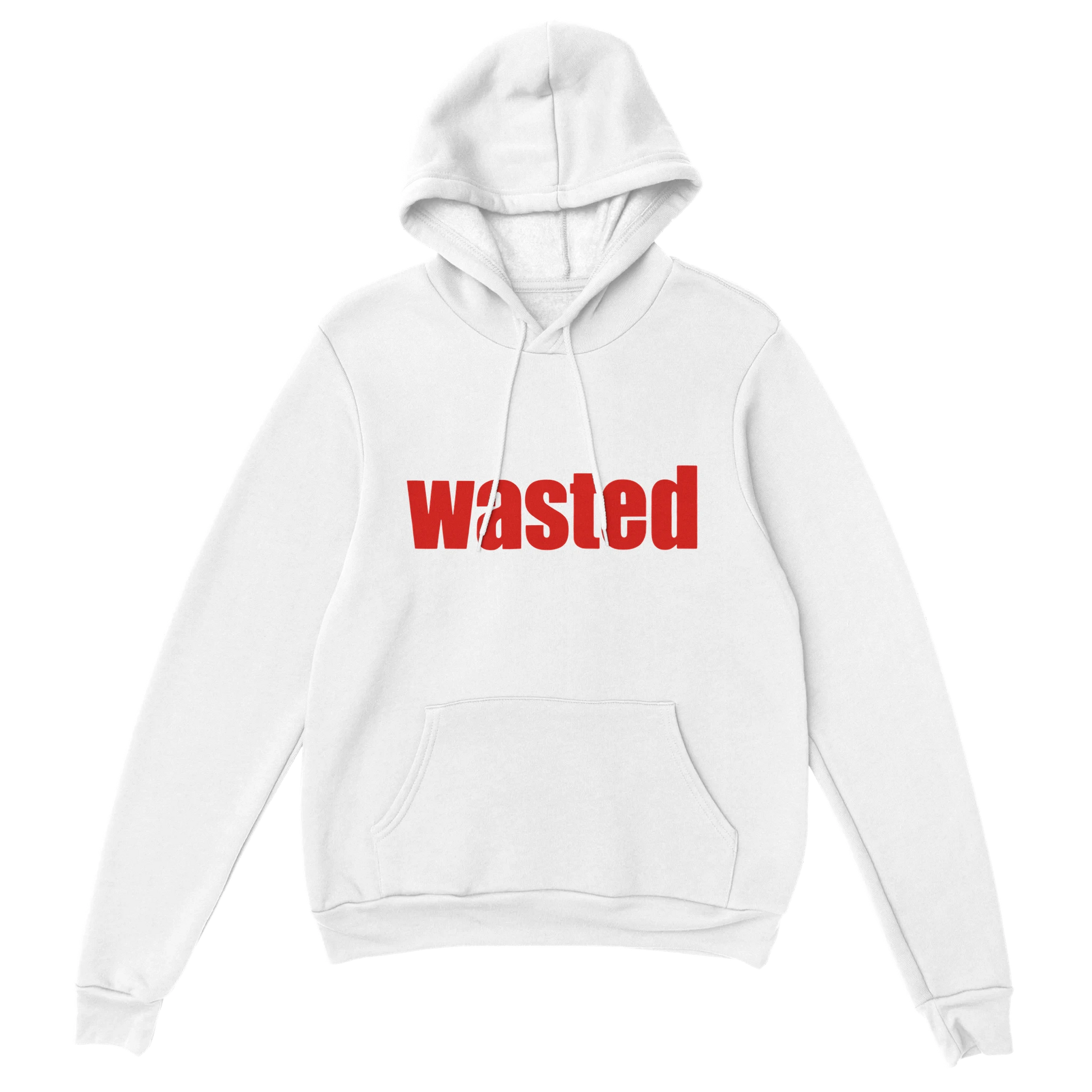 Gamer Hoodie - wasted weiss – Gaming Hoodie Flatlay mit wasted Print