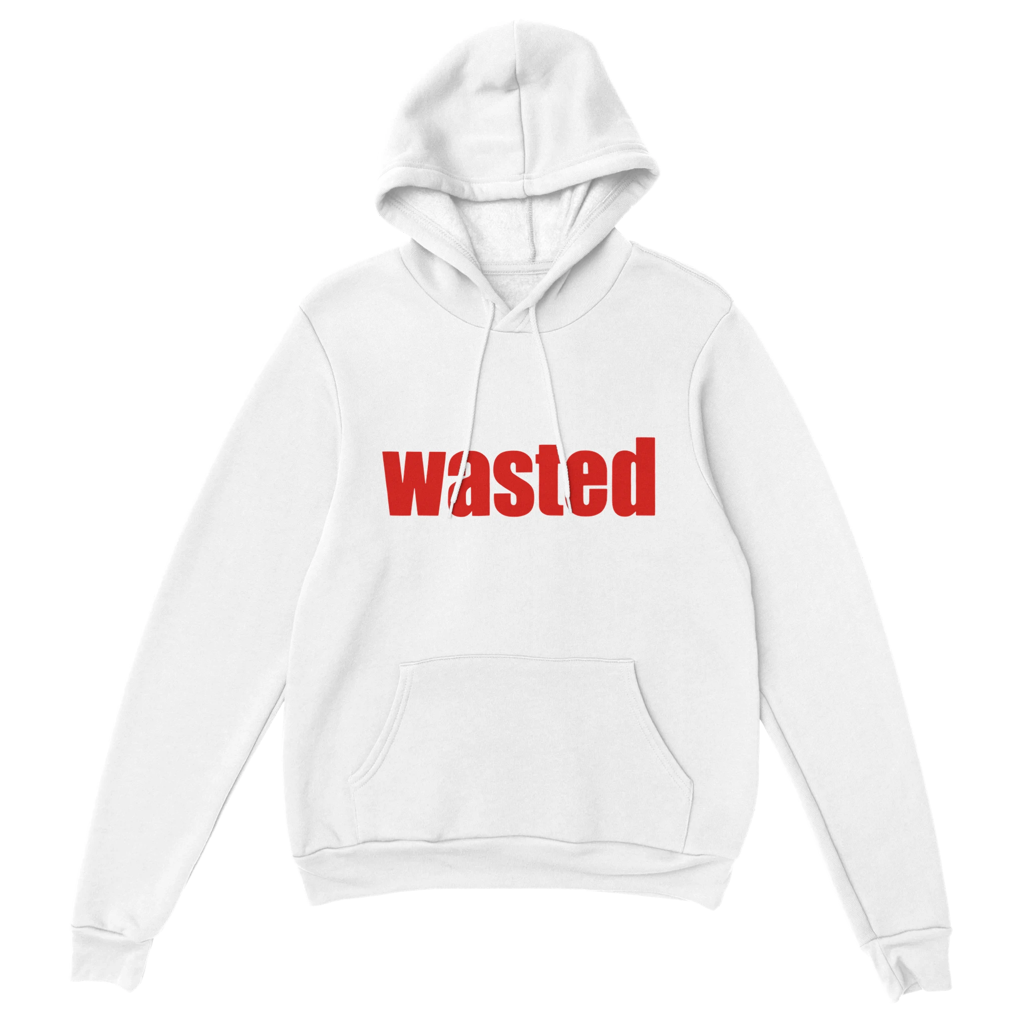 Gamer Hoodie - wasted weiss – Gaming Hoodie Flatlay mit wasted Print