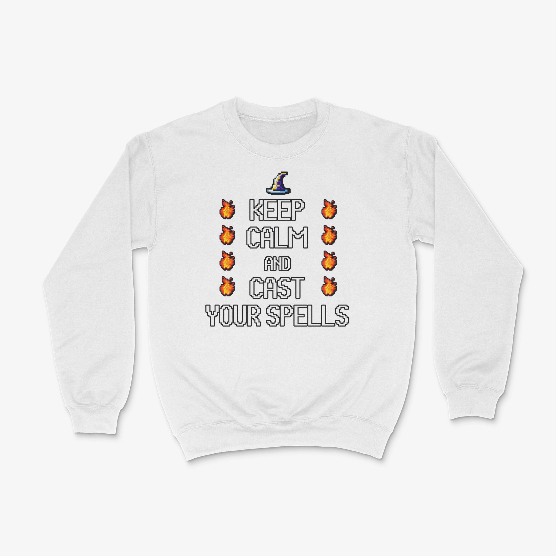 Gamer Pullover - Keep Calm Pullover in Farbe weiss 