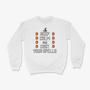 Gamer Pullover - Keep Calm Pullover in Farbe weiss 