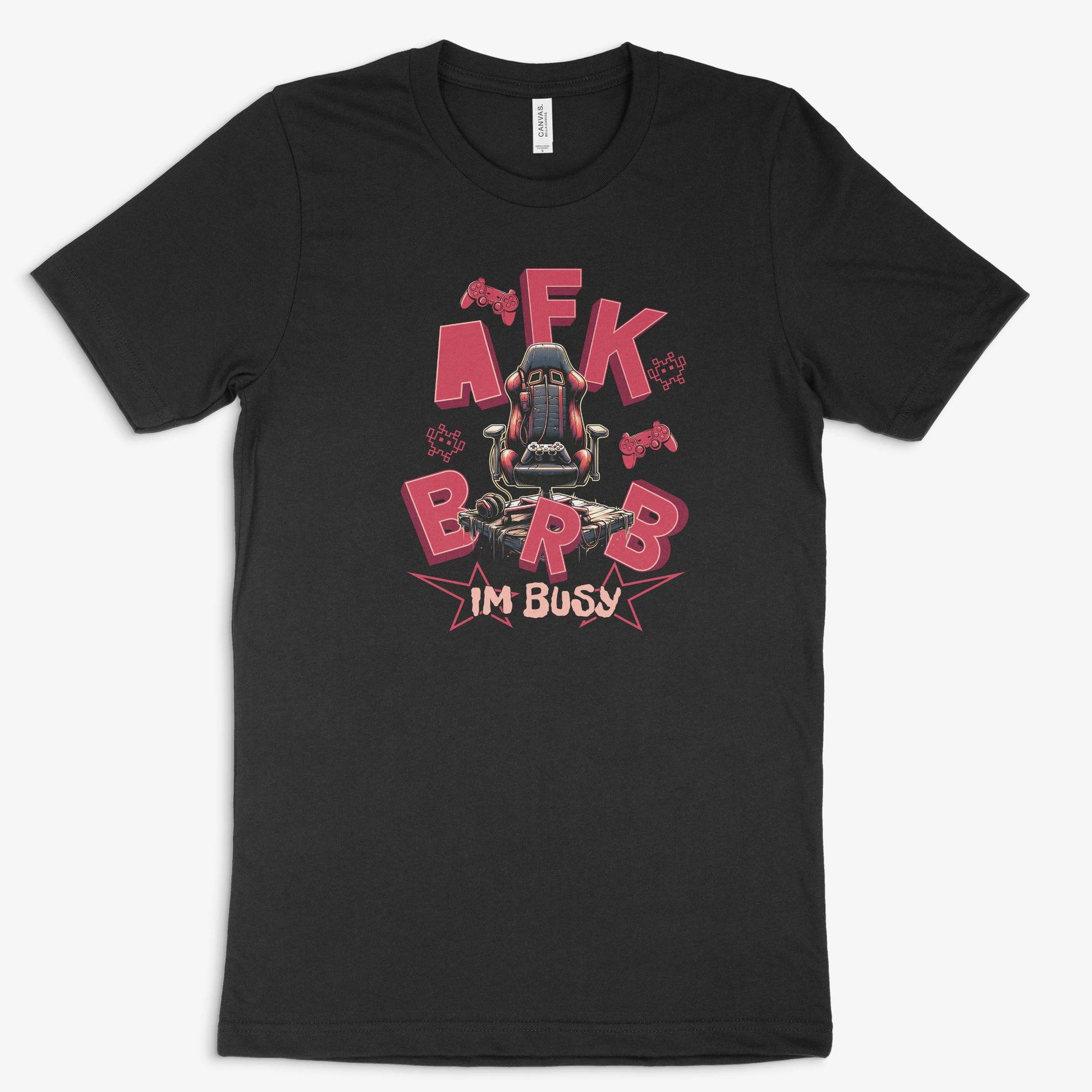 Gamer Shirt | AFK BRB – I'm Busy aus 100% Baumwolle – NERDROVERT, image size:1946x1946