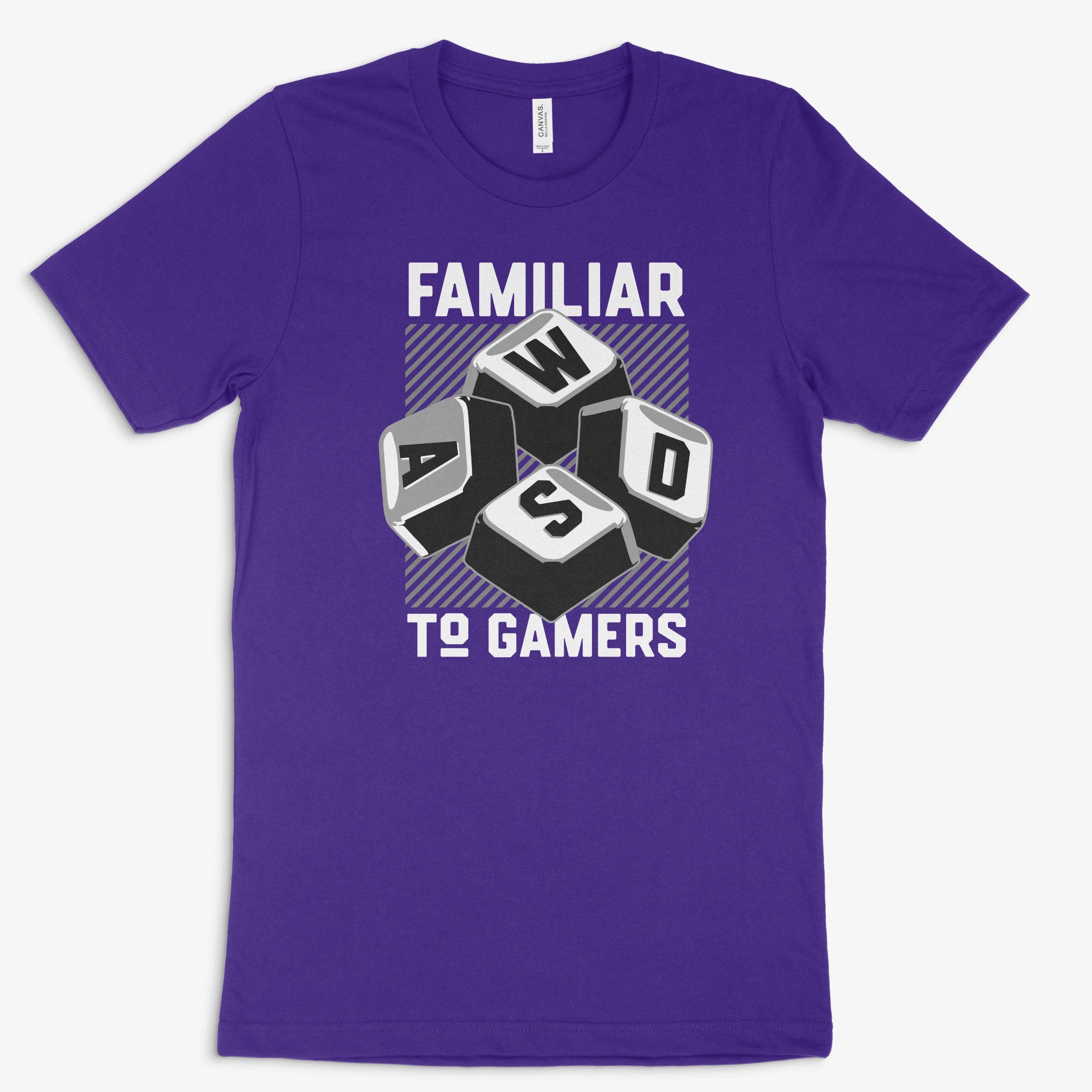 Gamer Shirt | Familiar to Gamers - WASD in Farbe lila 