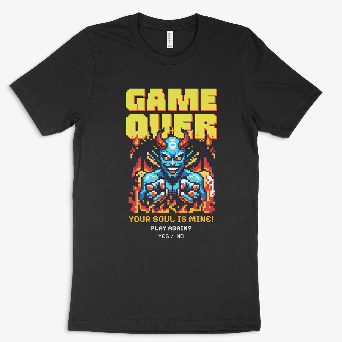 Gamer Shirt | Game Over – Pixel Demon in Farbe schwarz 