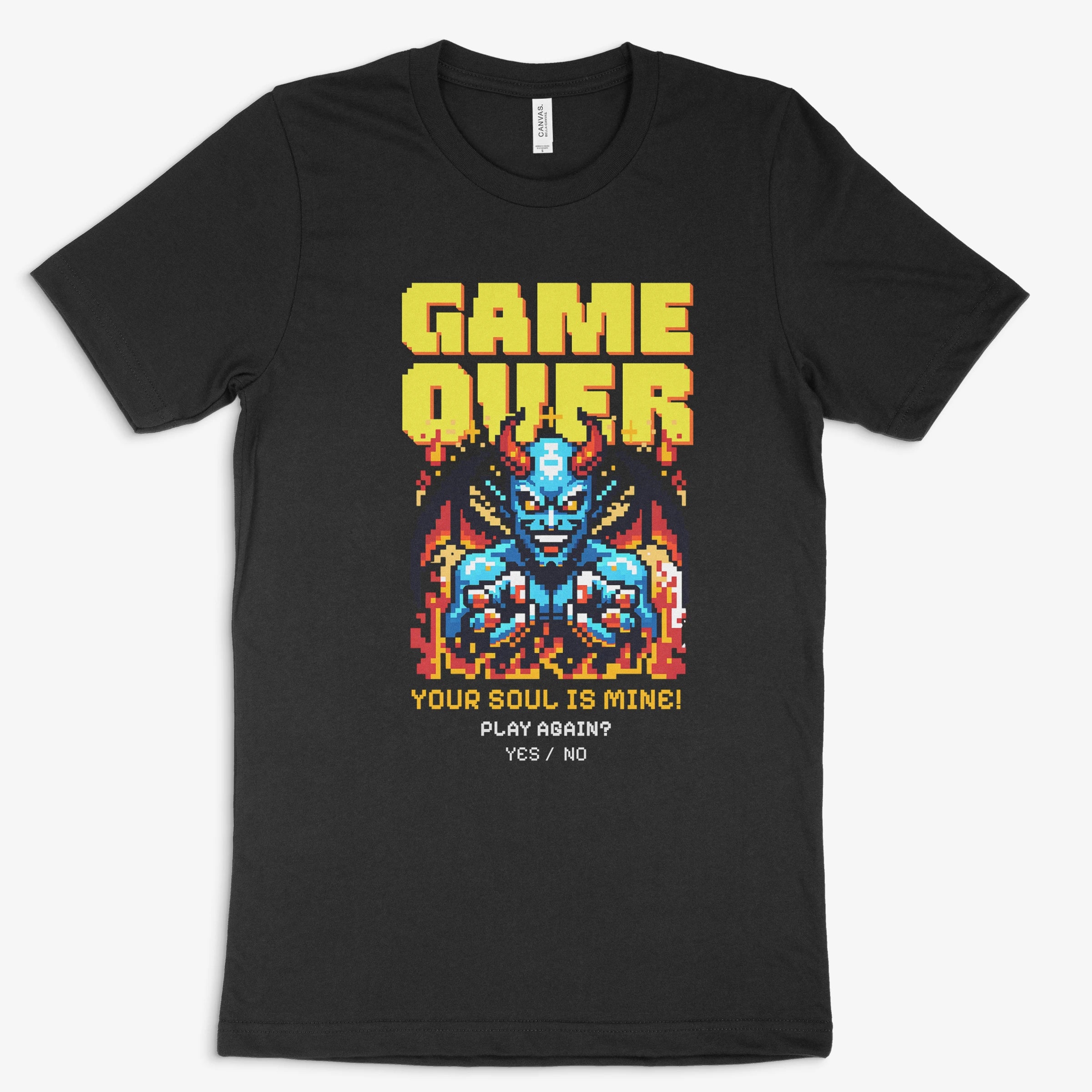 Gamer Shirt | Game Over – Pixel Demon in Farbe schwarz 