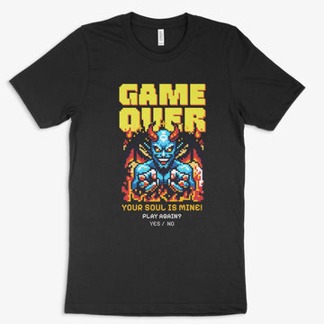 Gamer Shirt | Game Over – Pixel Demon in Farbe schwarz 