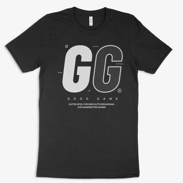 Gamer Shirt - GG in Farbe schwarz – hochwertiges Produkt Mockup 