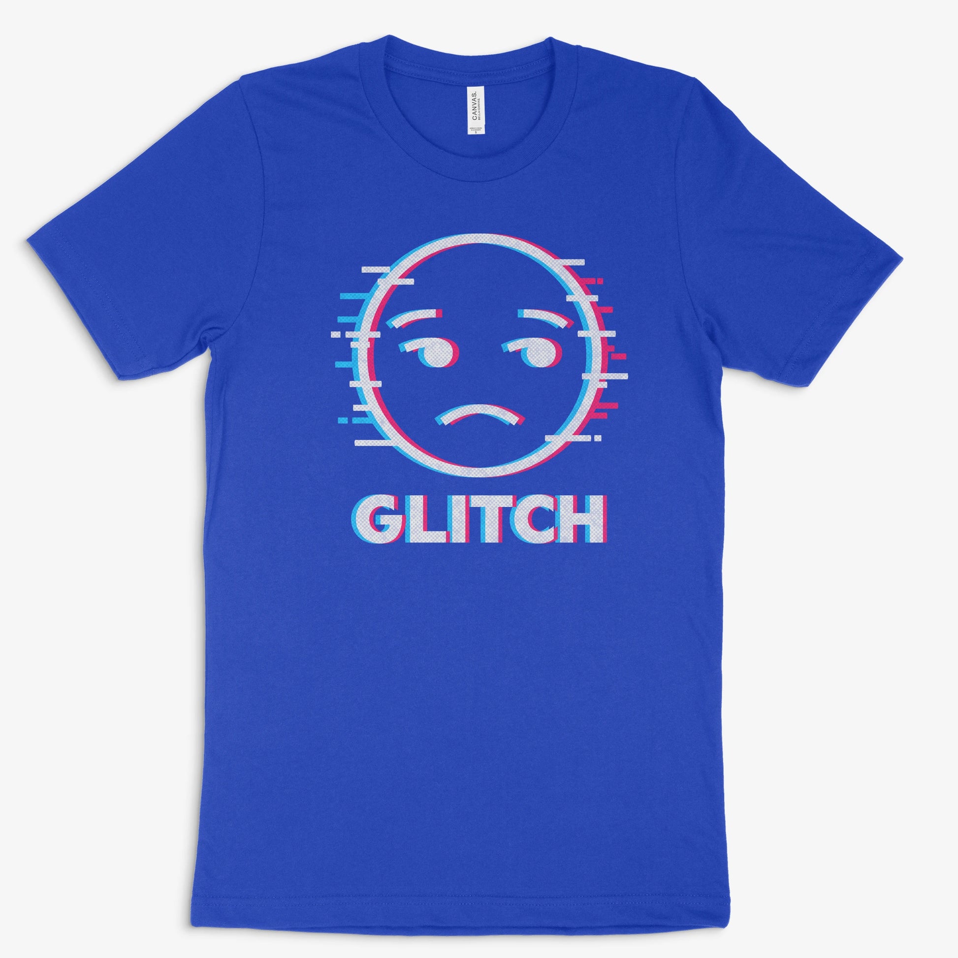 Gamer Shirt - GLITCH in Farbe blau 