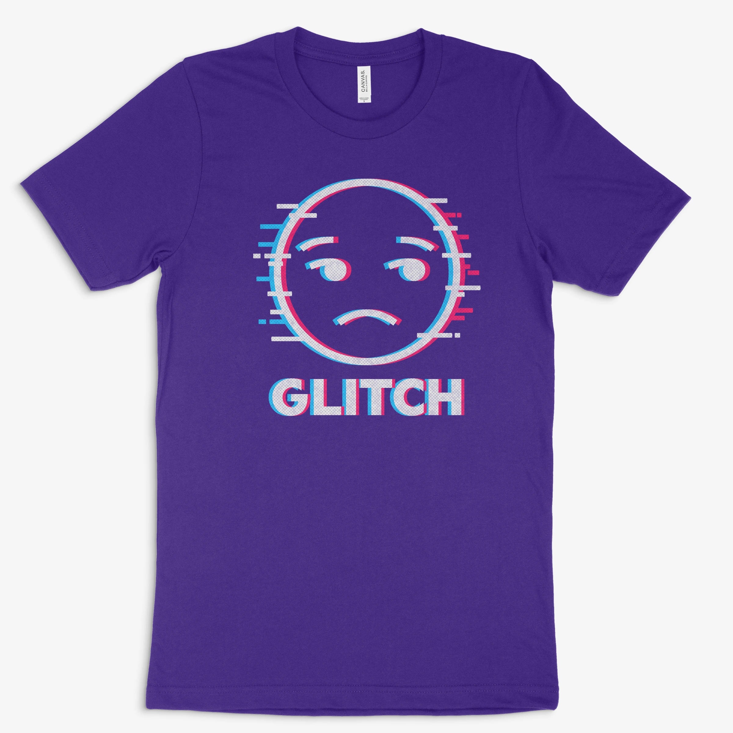 Gamer Shirt - GLITCH in Farbe lila 