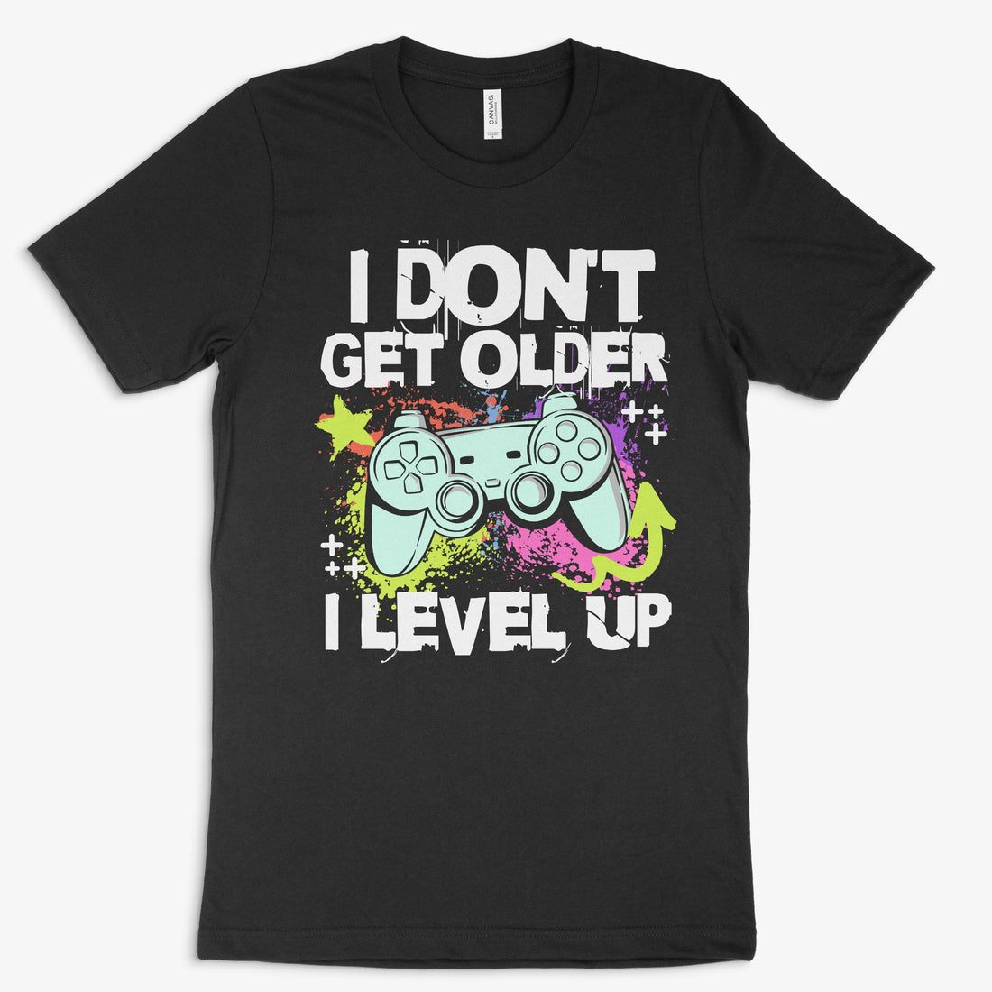 Gamer Shirt - I Don’t Get Older, I Level Up in Farbe schwarz 