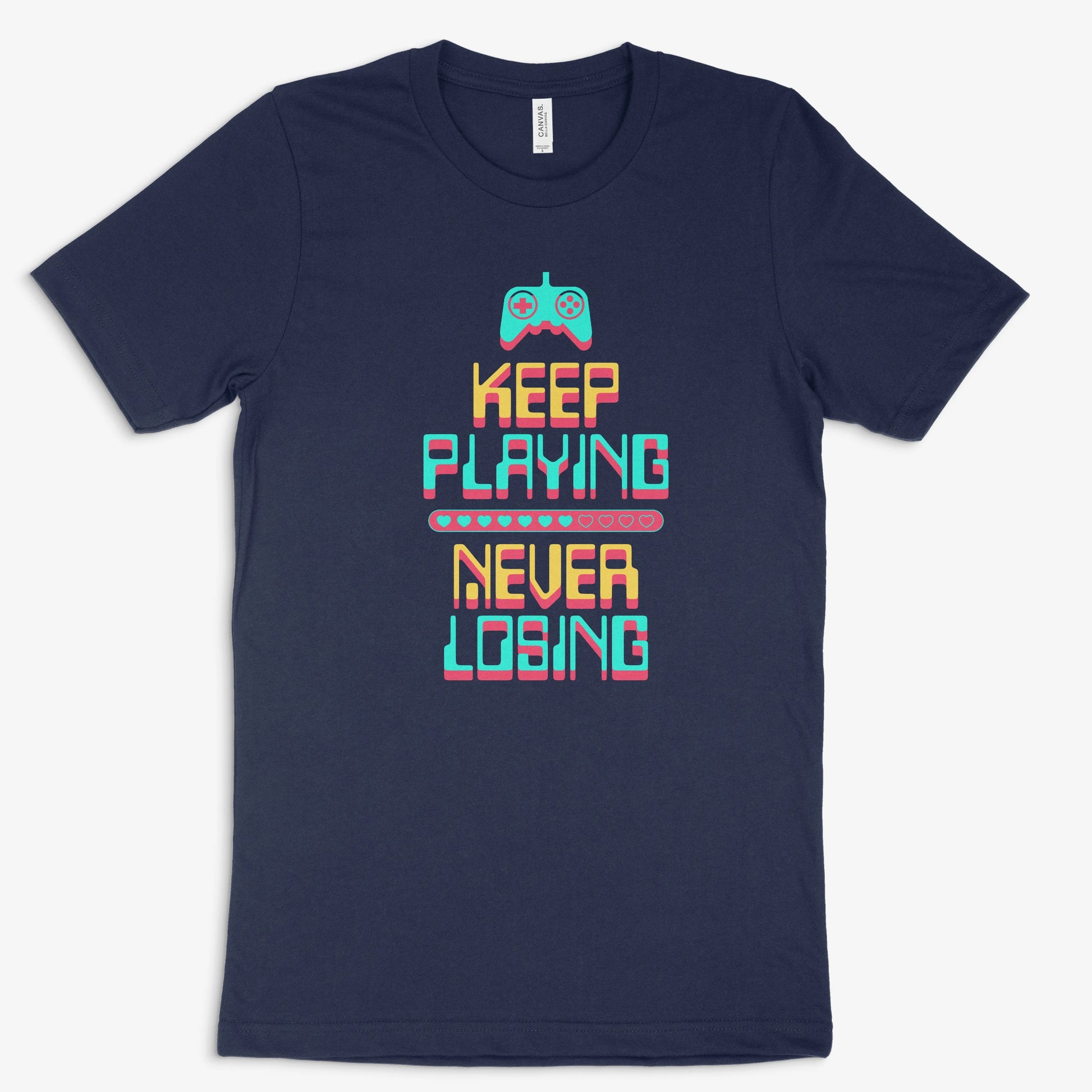 Gamer Shirt | Keep Playing – Never Losing in Farbe marine 