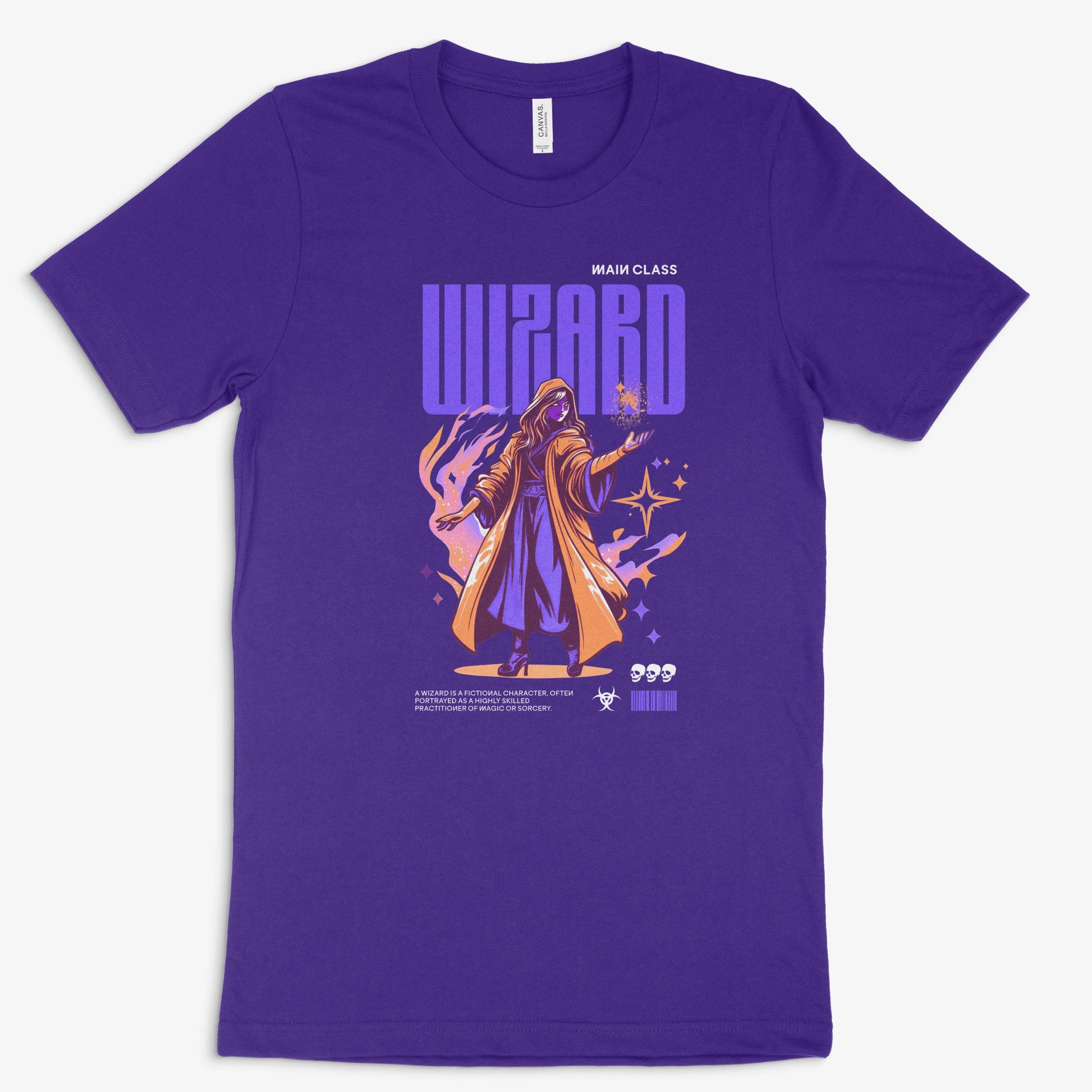 Gamer Shirt | Wizard – Main Class Edition in Farbe lila 