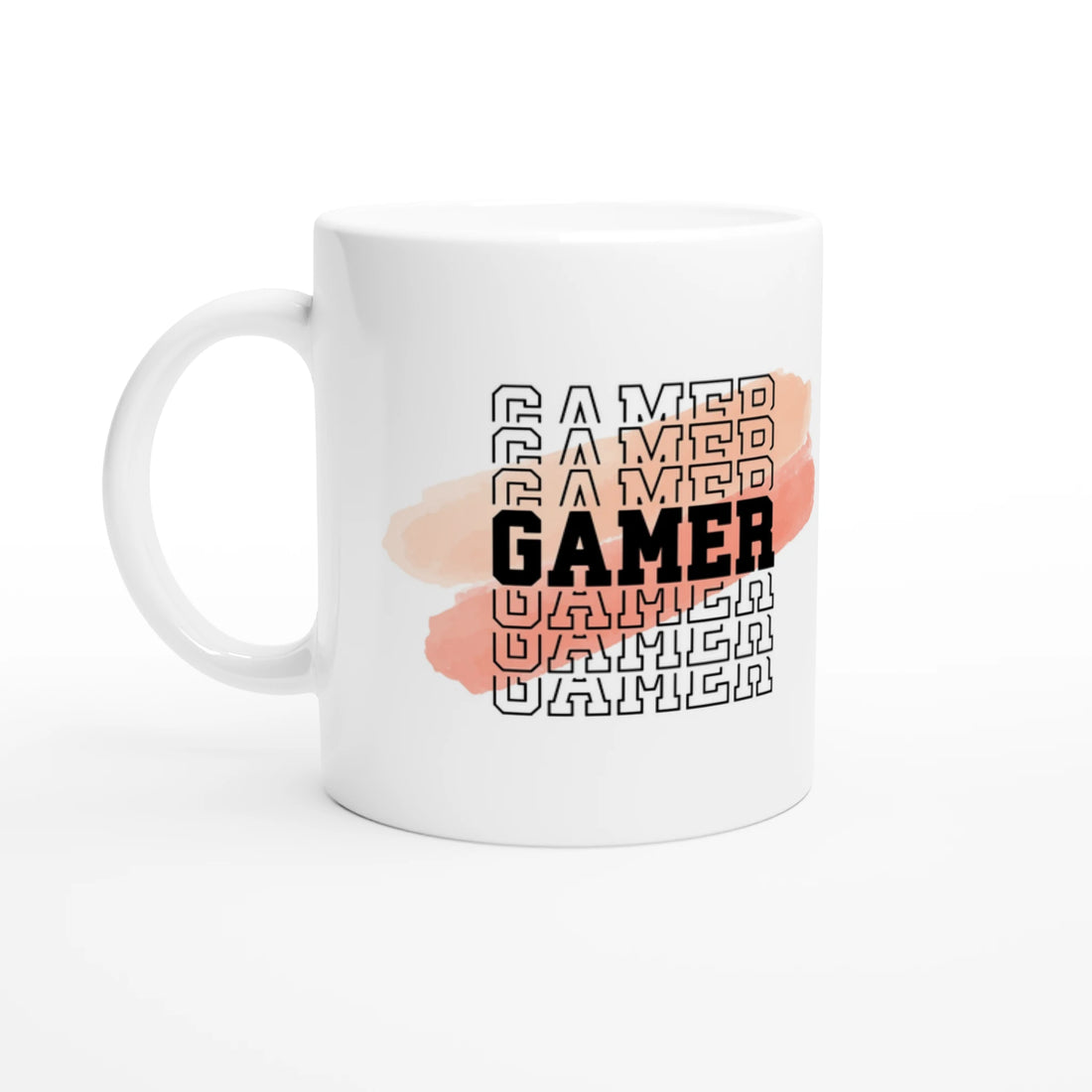 GAMER Statement Tasse Tasse frontansicht – hochwertiges Nerdrovert Mockup mit Gaming Motiv
