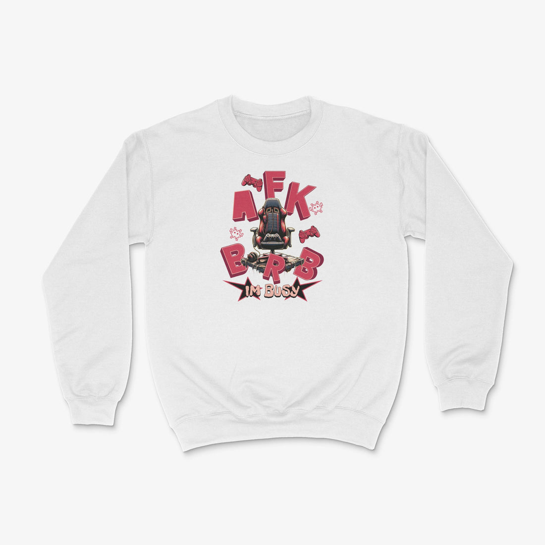 Gamer Sweater | AFK - BRB Pullover in Farbe weiss 