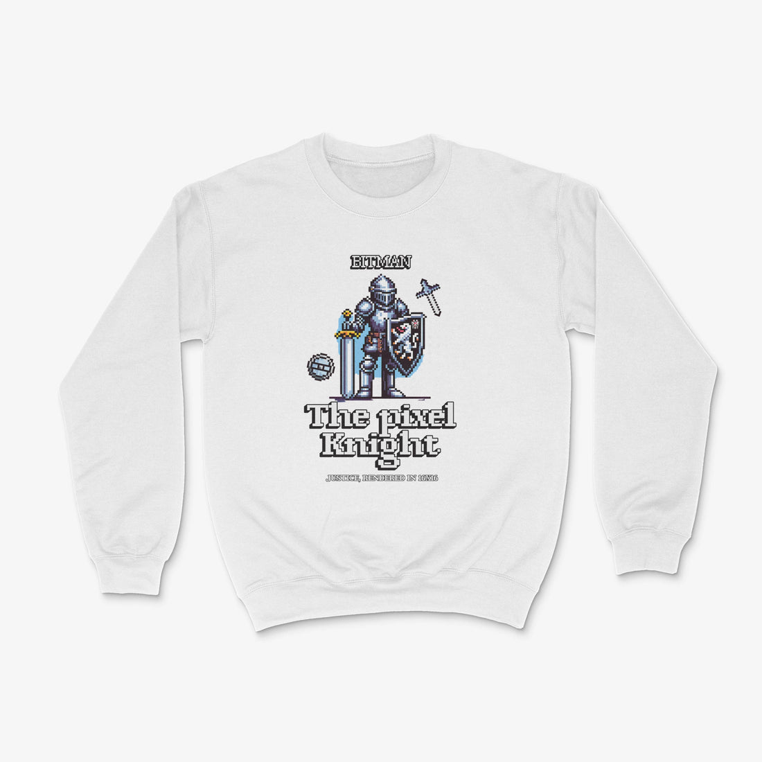 Gamer Sweater - Pixel Knight Pullover in Farbe weiss 