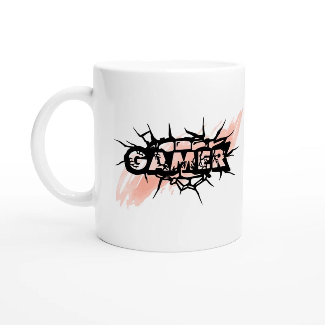 Gamer Tasse aus Keramik Tasse frontansicht – hochwertiges Nerdrovert Mockup mit Gaming Motiv