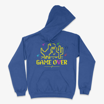 Gaming Hoodie - Game Over Dino Hoodie in Farbe blau  