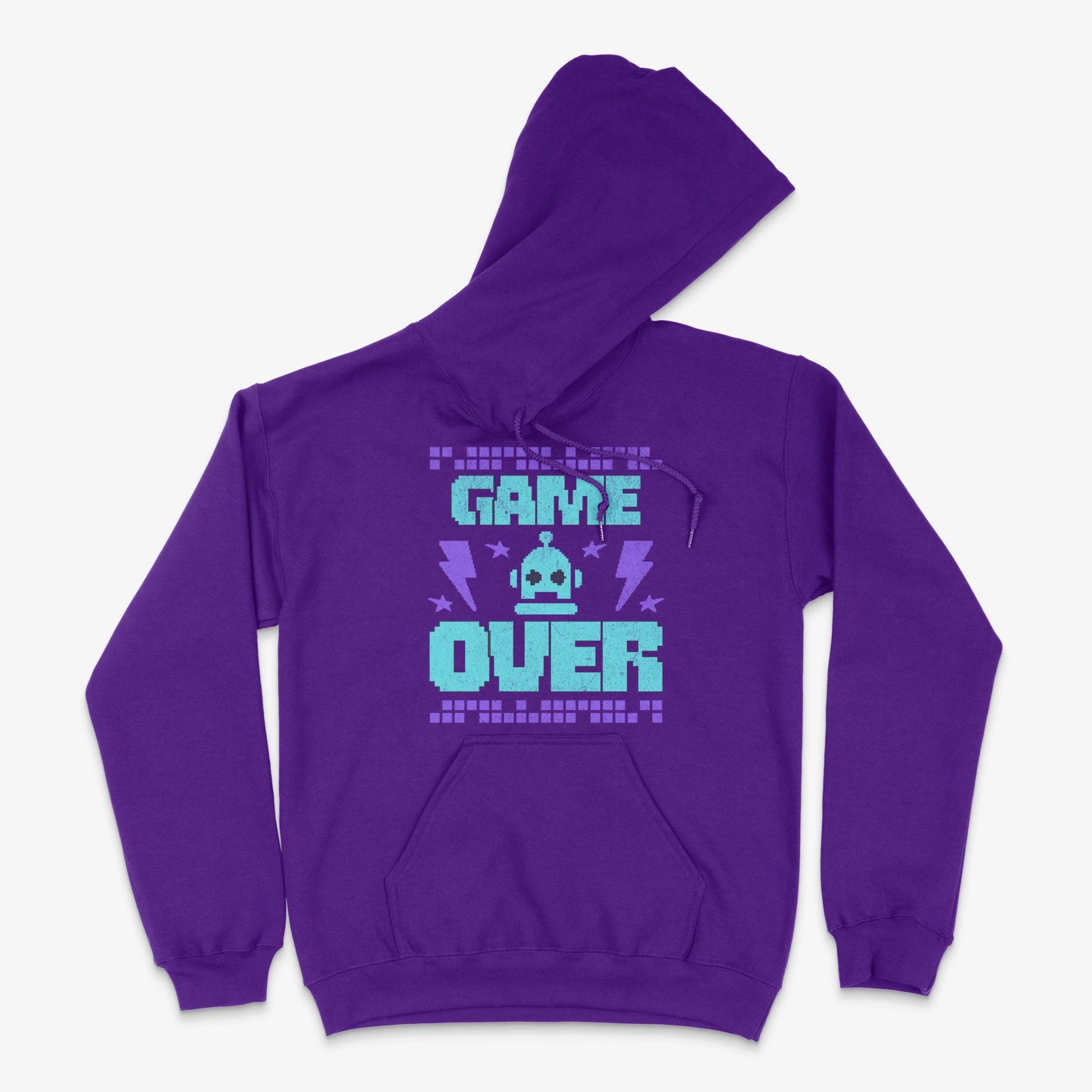 Gaming Hoodie - Game Over Pixel Bot Hoodie in Farbe lila  
