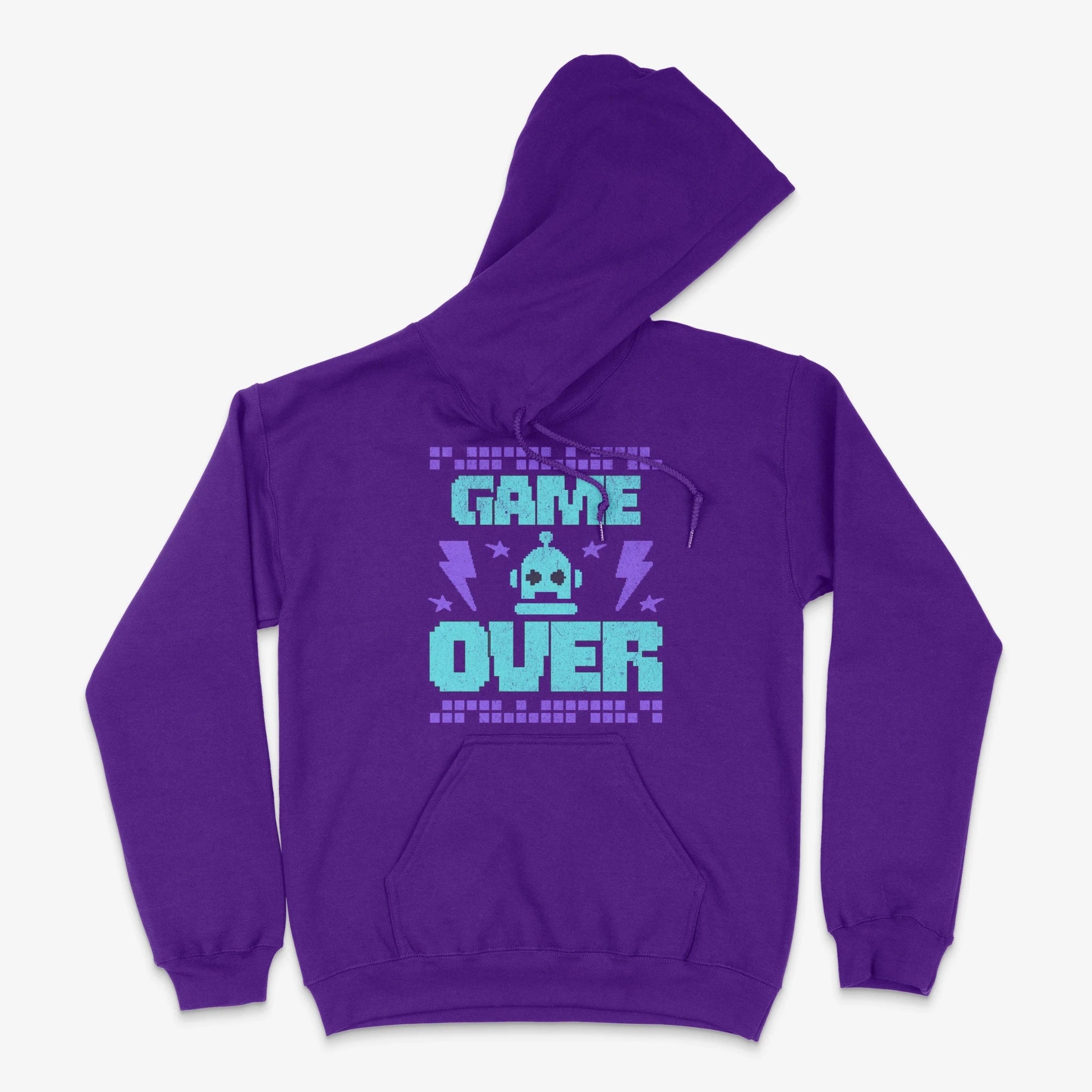 Gaming Hoodie - Game Over Pixel Bot Hoodie in Farbe lila  
