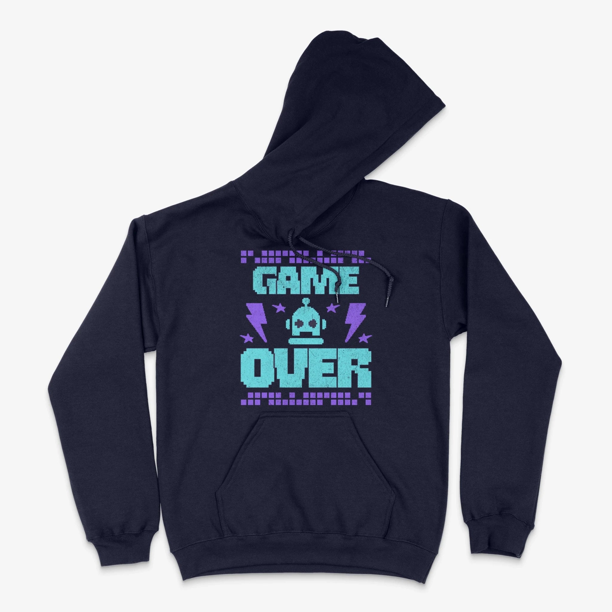 Gaming Hoodie - Game Over Pixel Bot Hoodie in Farbe marine  