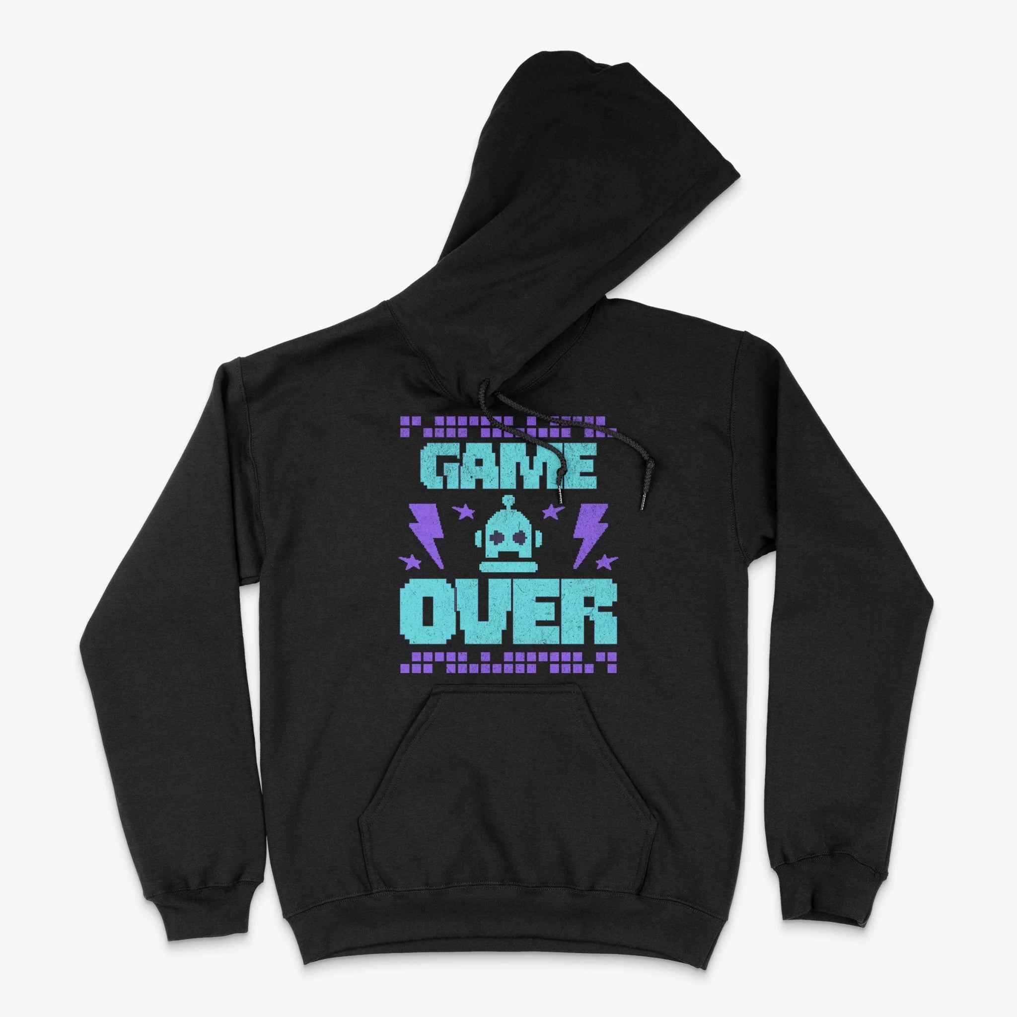 Gaming Hoodie - Game Over Pixel Bot Hoodie in Farbe schwarz  