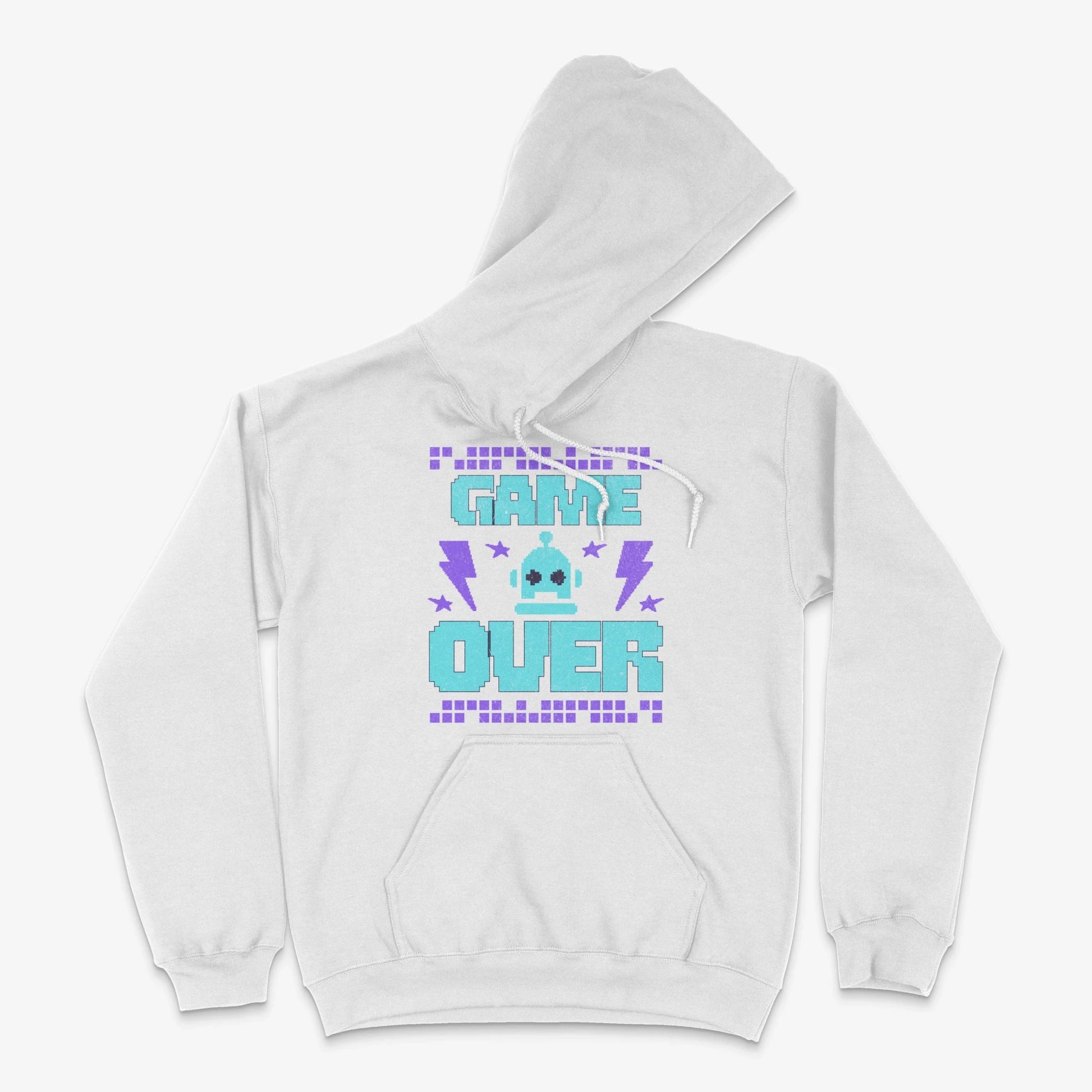 Gaming Hoodie - Game Over Pixel Bot Hoodie in Farbe weiss  