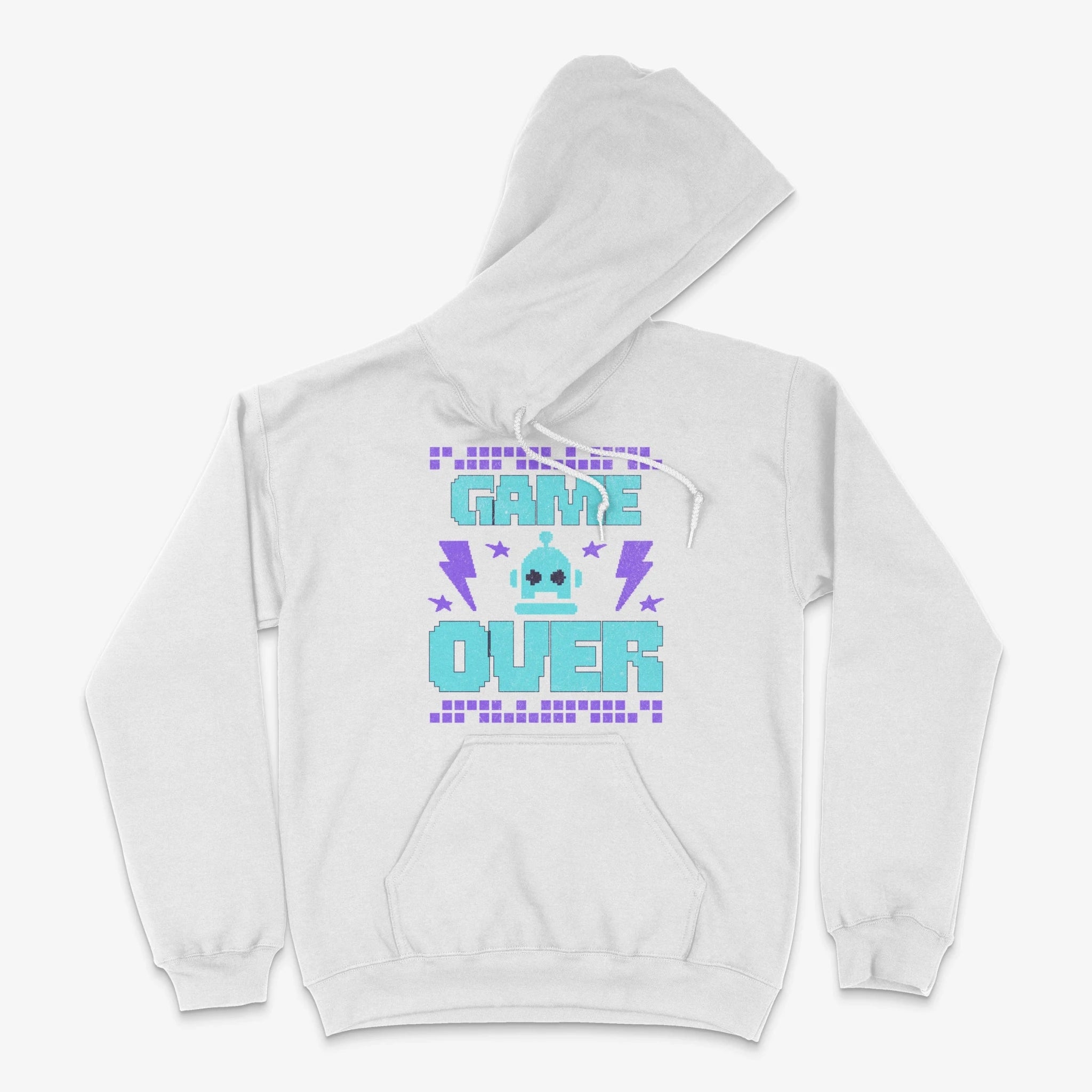 Gaming Hoodie - Game Over Pixel Bot Hoodie in Farbe weiss  