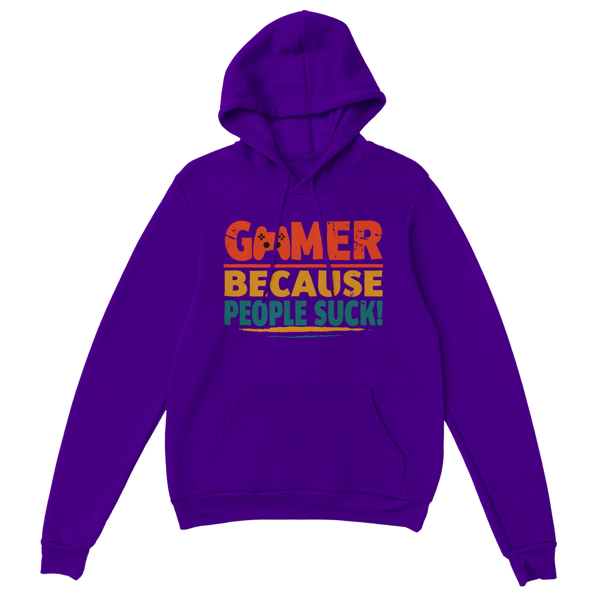 Gaming Hoodie - Gamer Because People Suck lila – Gaming Hoodie Flatlay mit Gaming  Gamer Because People Suck Print