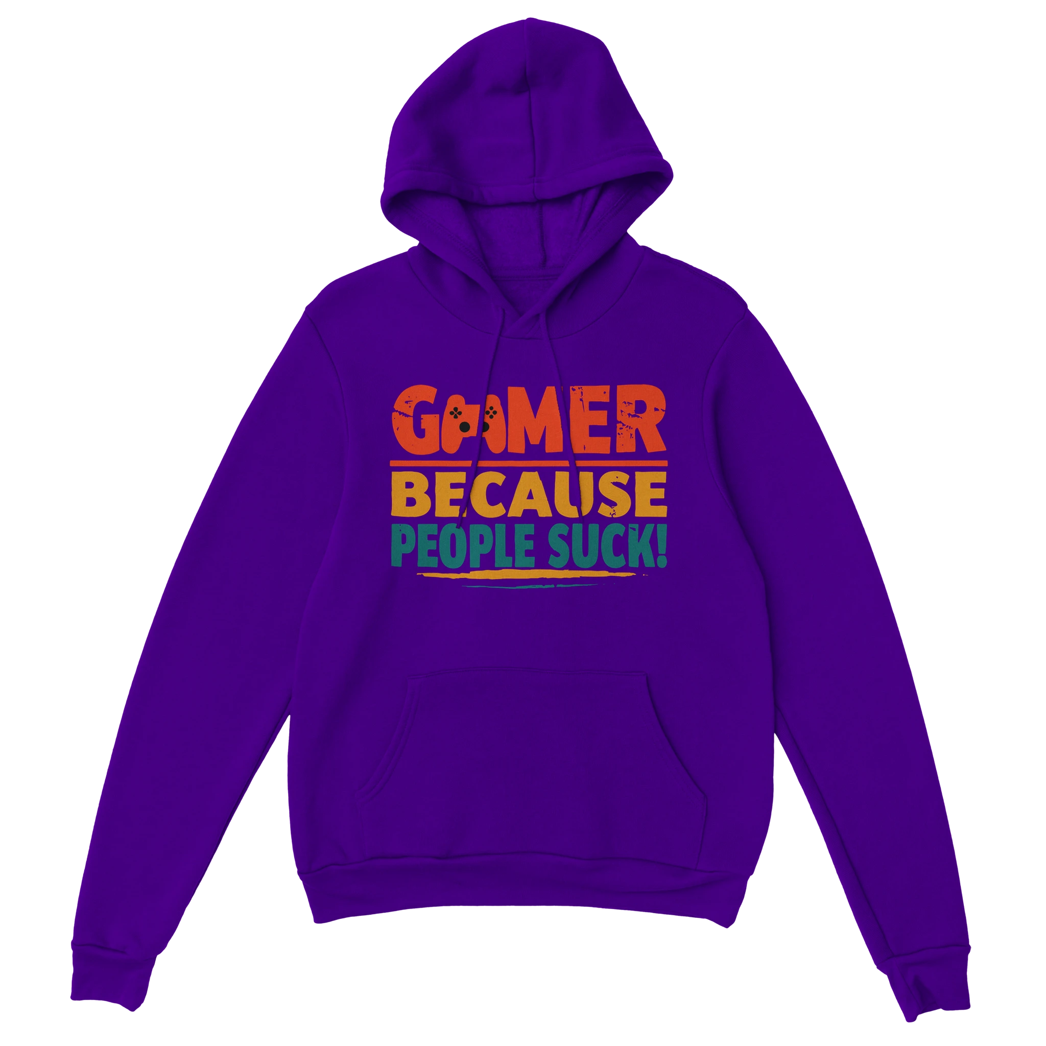 Gaming Hoodie - Gamer Because People Suck lila – Gaming Hoodie Flatlay mit Gaming  Gamer Because People Suck Print