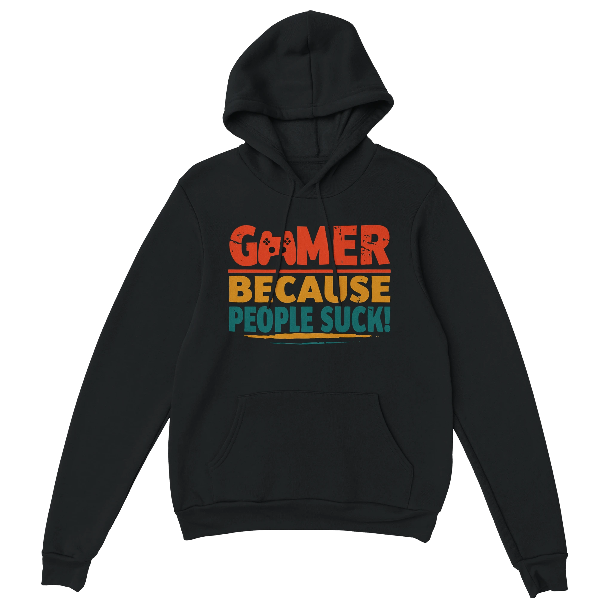 Gaming Hoodie - Gamer Because People Suck schwarz – Gaming Hoodie Flatlay mit Gaming  Gamer Because People Suck Print