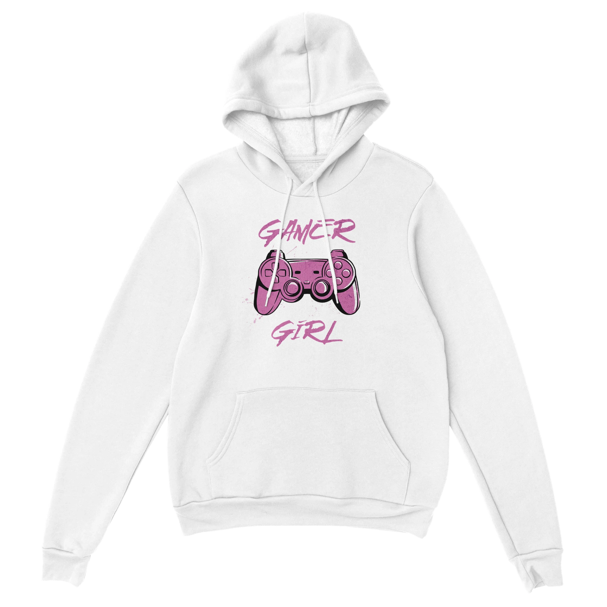 Gaming Hoodie - Gamer Girl weiss – Gaming Hoodie Flatlay mit Gaming  Gamer Girl Print