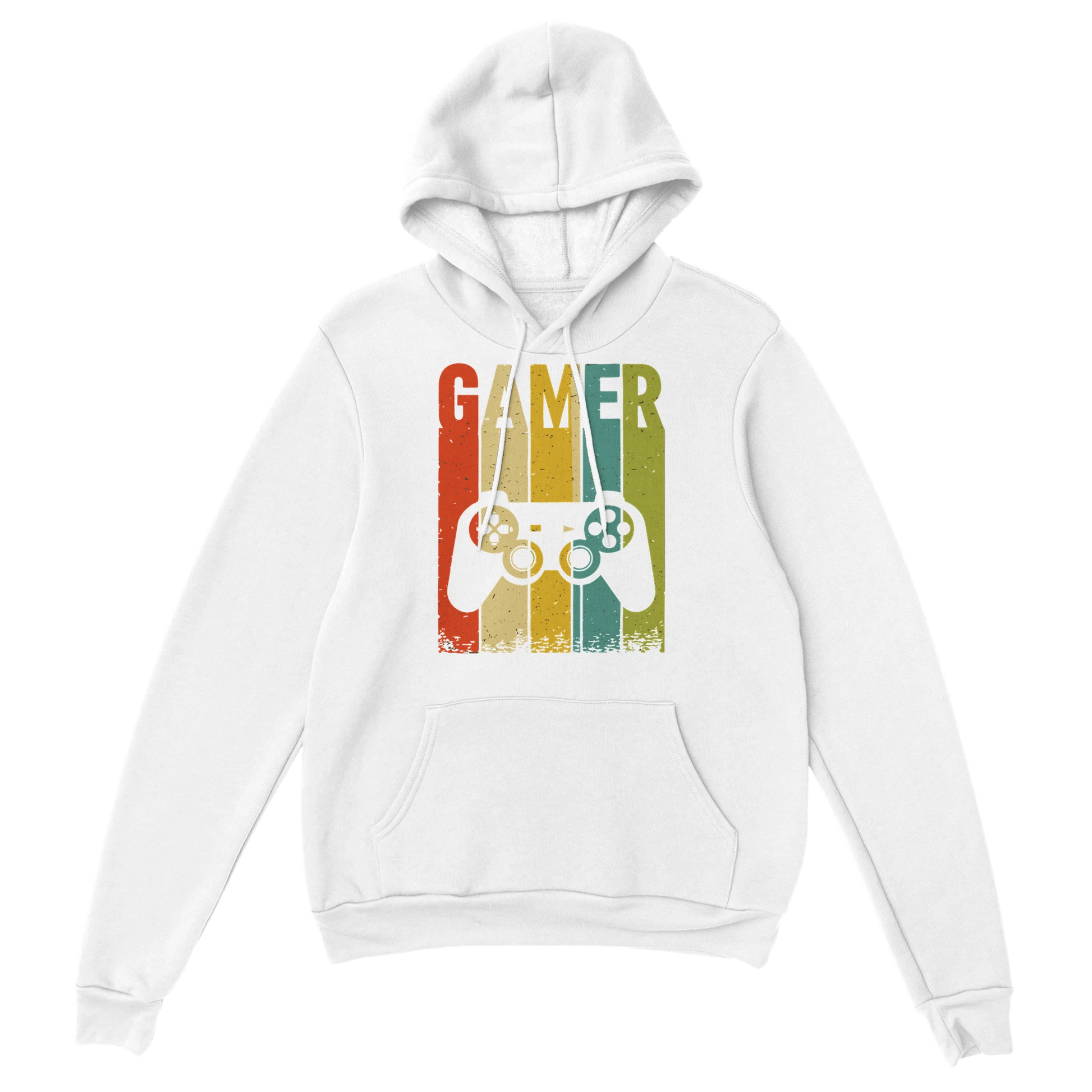 Gaming Hoodie - GAMER weiss – Gaming Hoodie Flatlay mit Gaming  GAMER Print