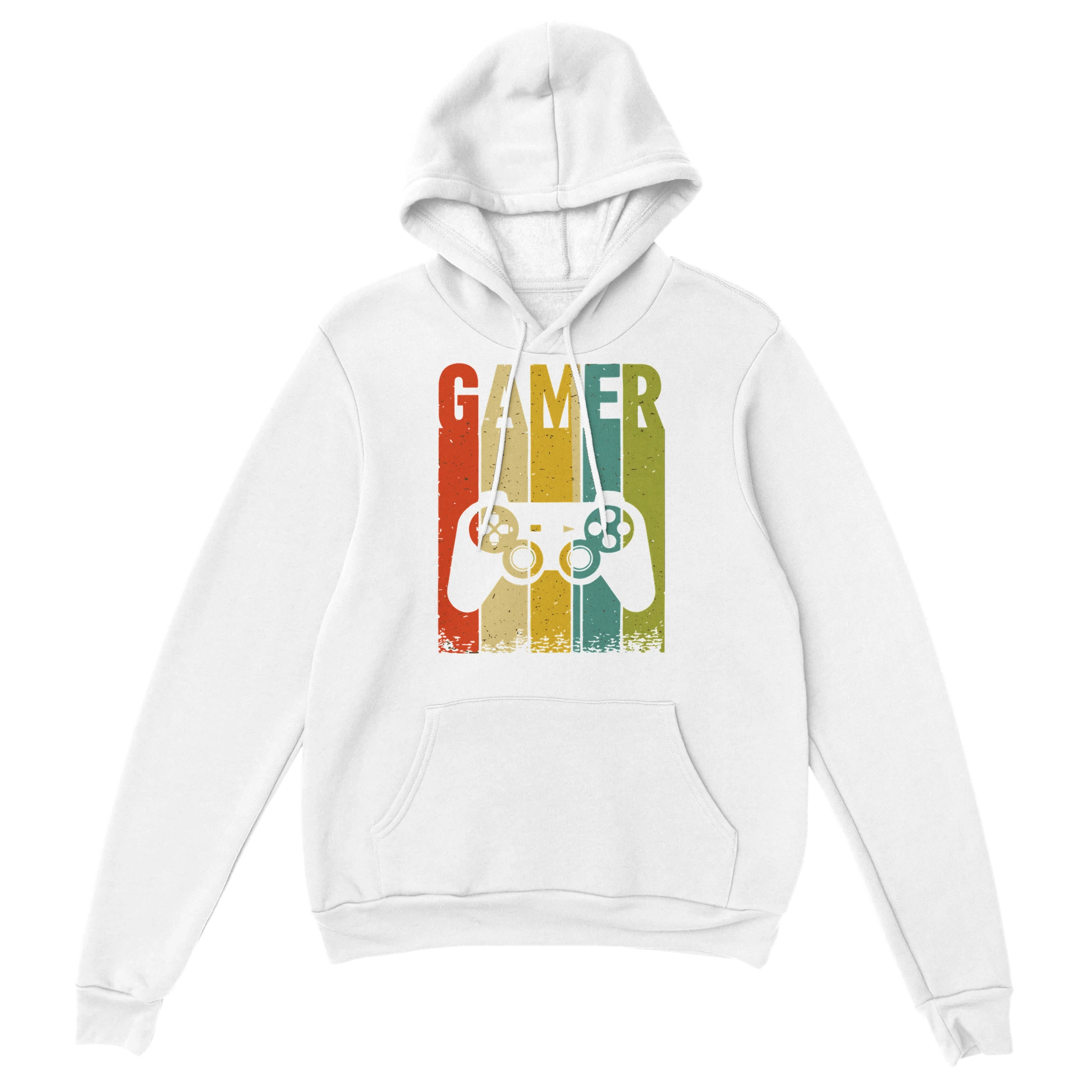 Gaming Hoodie - GAMER weiss – Gaming Hoodie Flatlay mit Gaming  GAMER Print